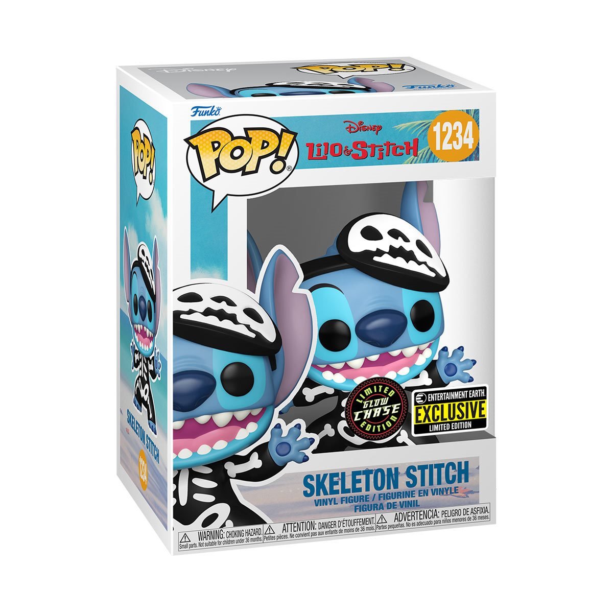 Funko Pop Disney Lilo & Stitch Skeleton Stitch 1234 Chase EE Exclusive Vinyl Figure