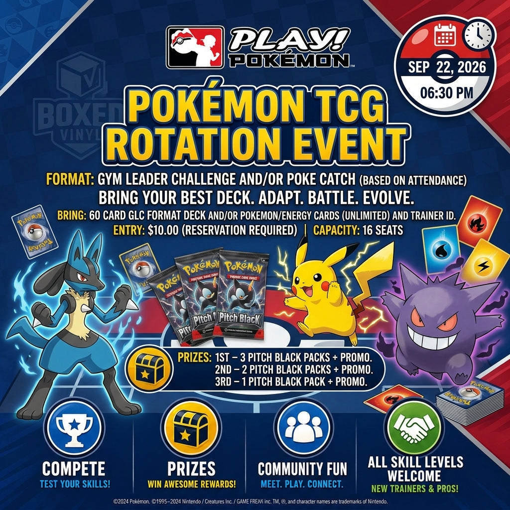 09/22/2026 - Pokemon: Rotational Event (Gym Leader Challenge or Poke Catch)