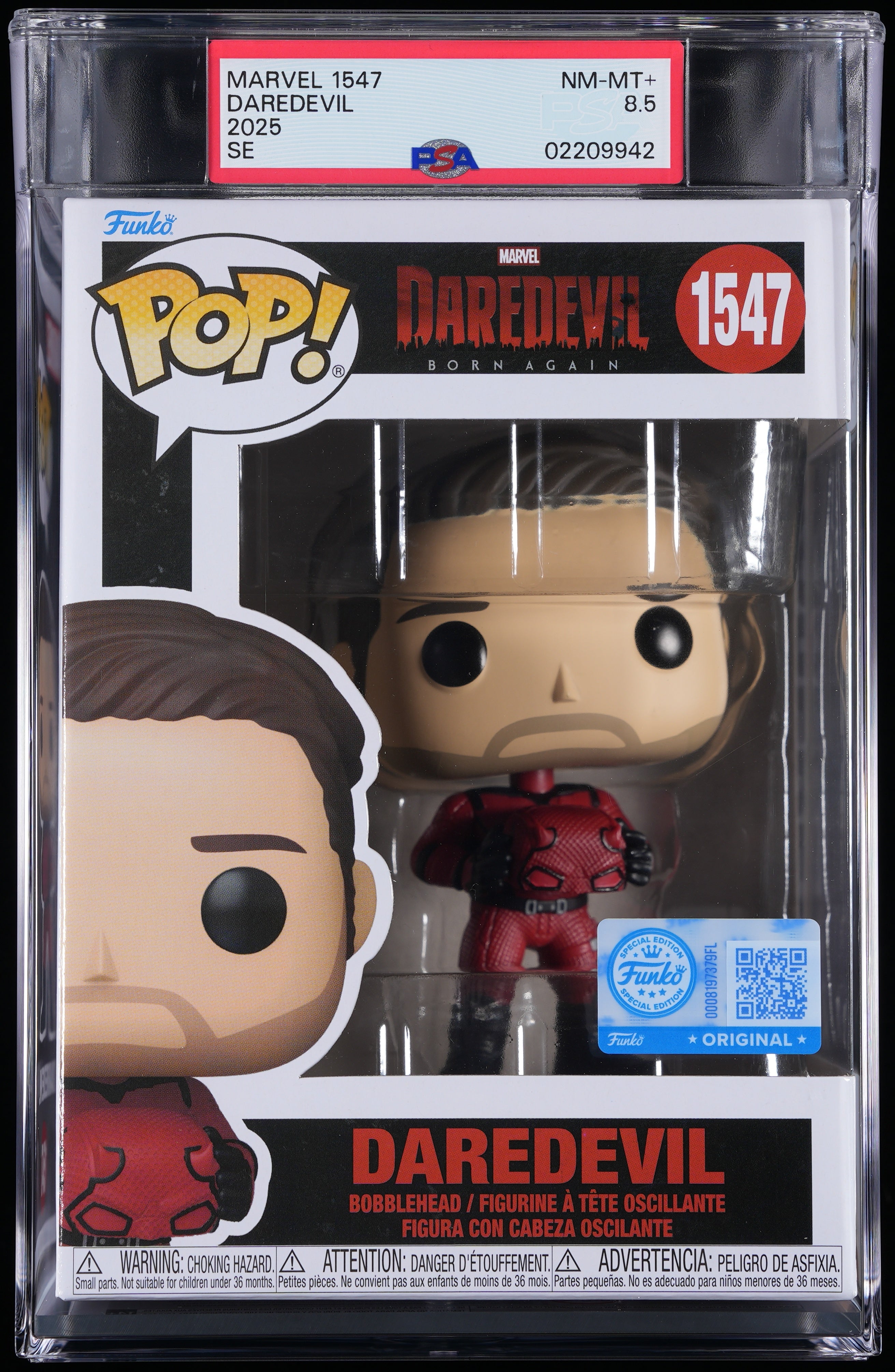 Funko Pop! PSA Graded Daredevil Born Again: Daredevil PSA Graded 8.5 NM-MT+ Vinyl Figure #1547 Cert #02209942