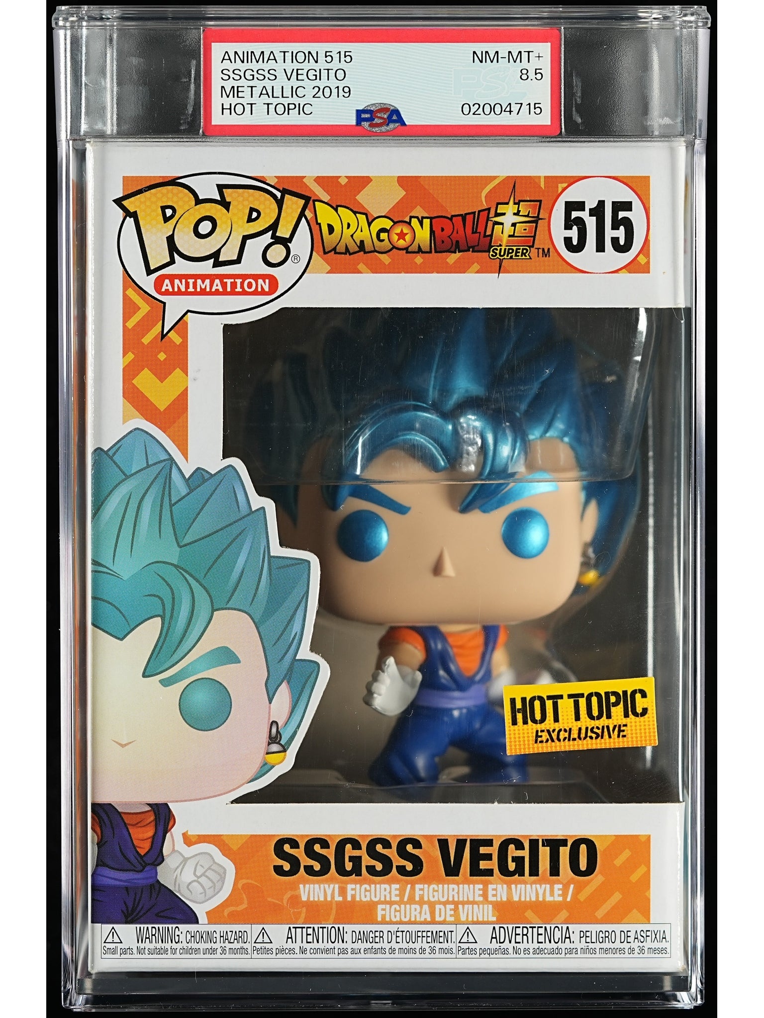 Funko Pop! Dragon Ball Super: SSGSS Vegito PSA Graded Vinyl Figure #515 Cert #02004715