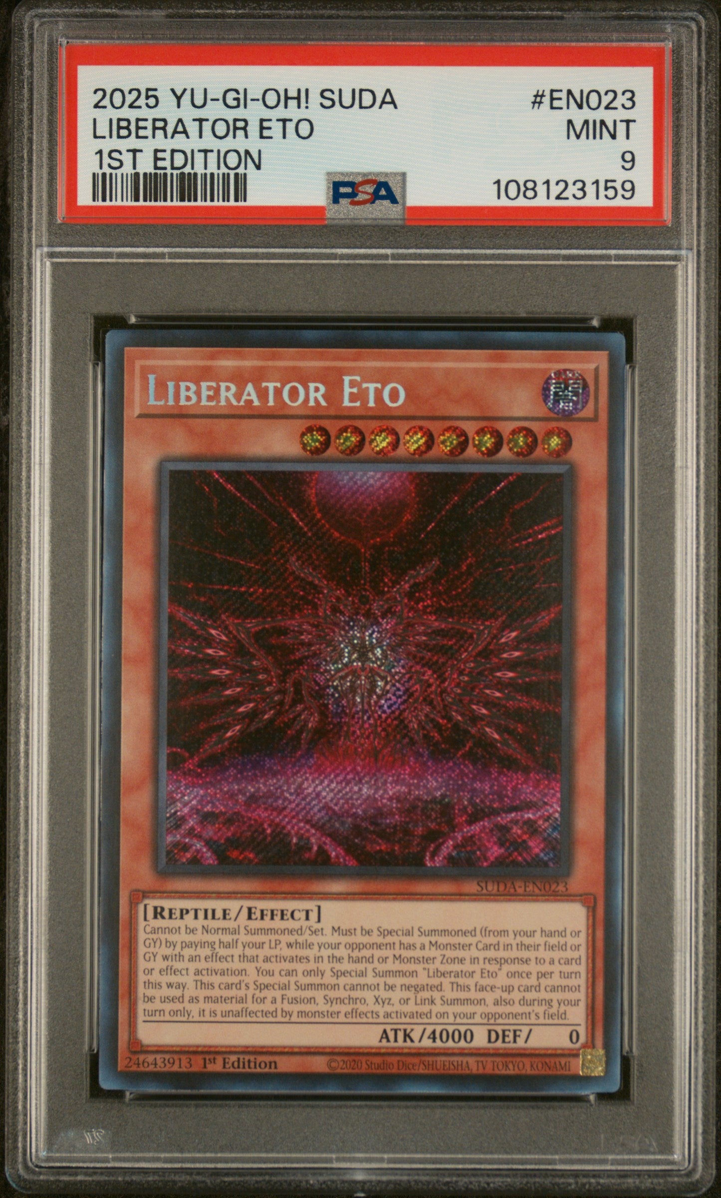 Yu-Gi-Oh! Suda-Supreme Darkness En023 Liberator Eto 1St Edition Card Psa 9 Mint Cert #108123159