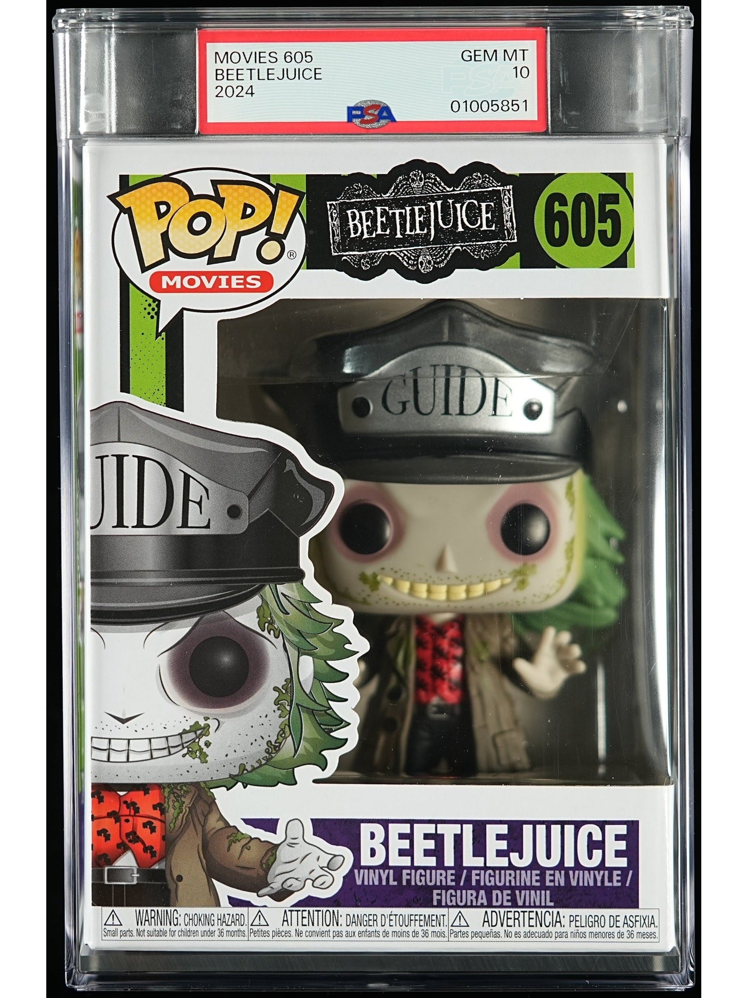 Funko Pop! Beetlejuice: Beetlejuice PSA Graded Vinyl Figure #605 Cert #01005851