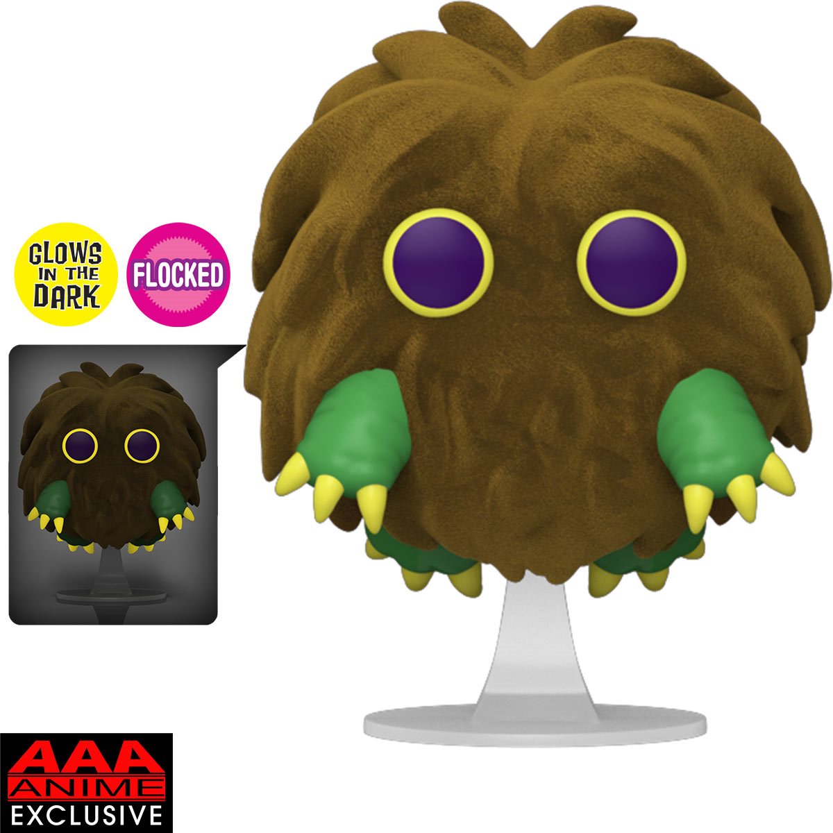 Funko Pop! Yu-Gi-Oh! Kuriboh Flocked Glow in the Dark AAA Exclusive Vinyl Figure #1455