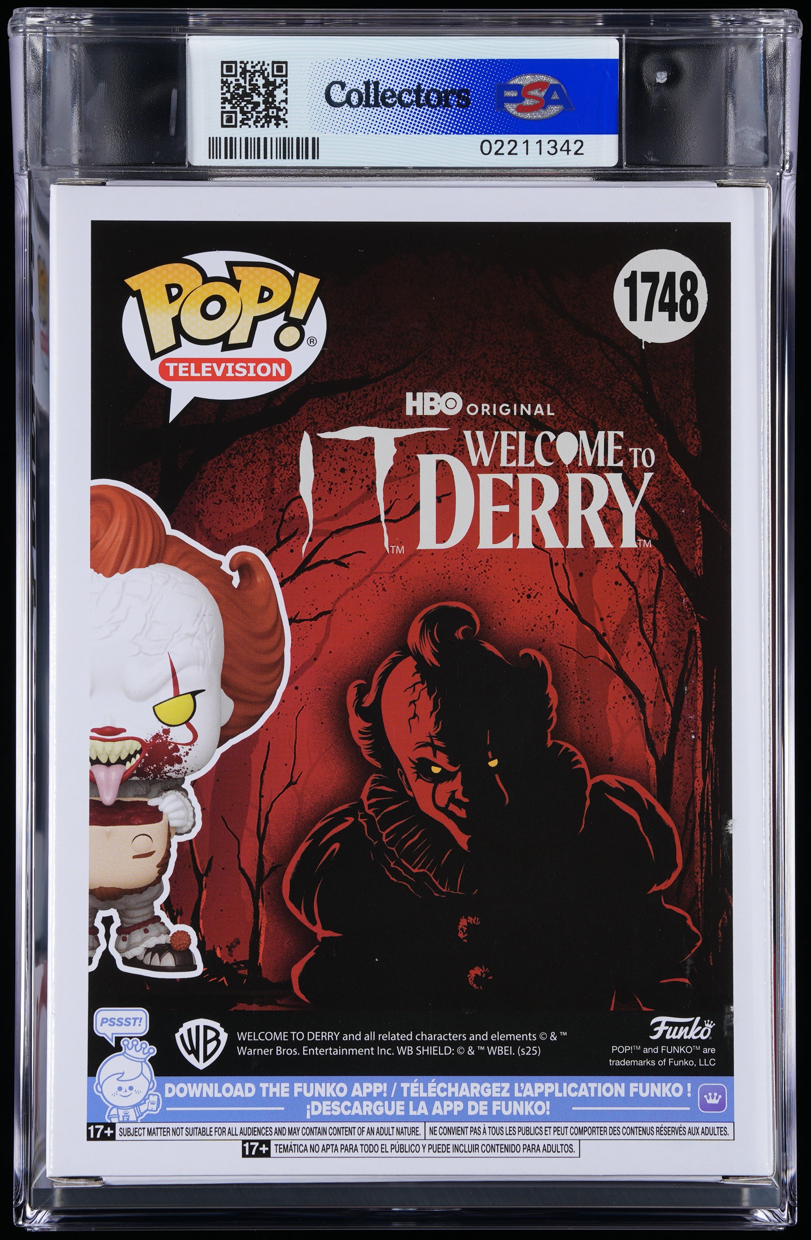 Funko Pop! PSA Graded IT Welcome to Derry: Pennywise PSA Graded 10 GEM MINT Vinyl Figure #1748 Cert #02211342