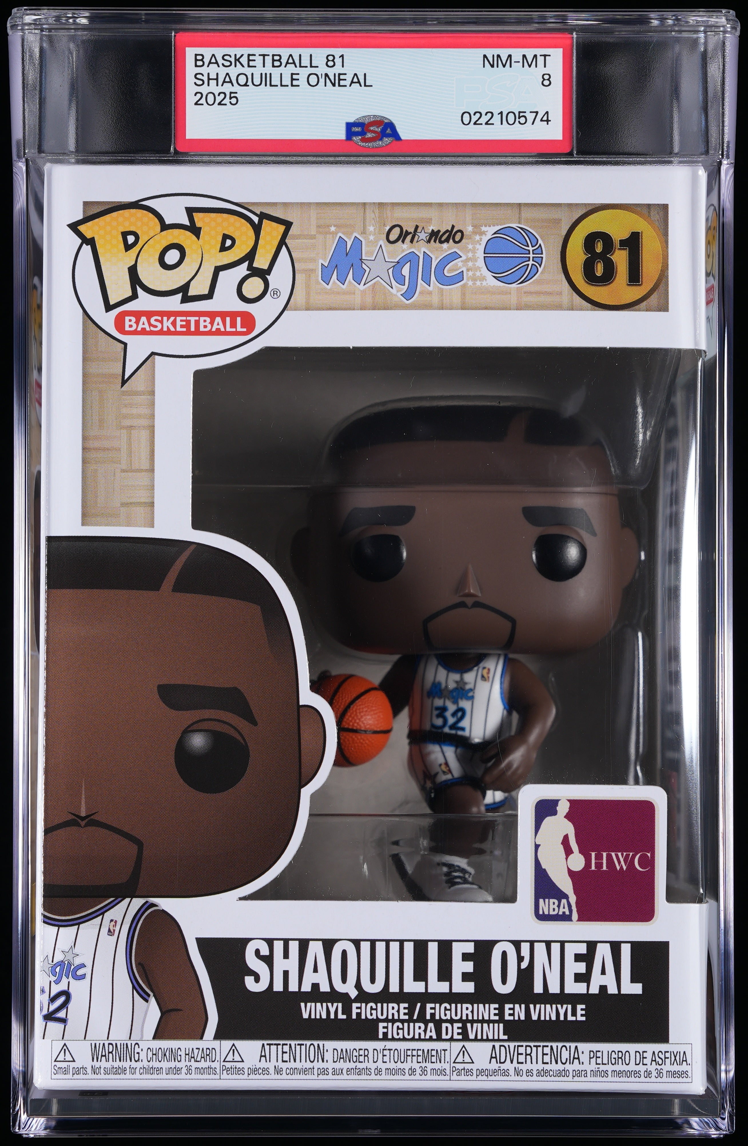 Funko Pop! PSA Graded NBA Orlando Magic: Shaquille O'Neal PSA Graded 8 NM-MT Vinyl Figure #81 Cert #02210574