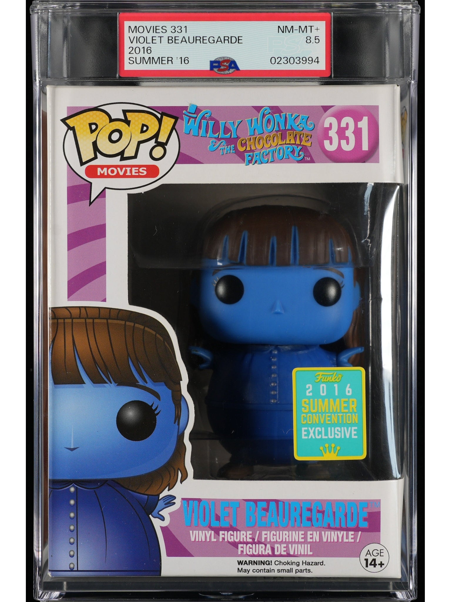 Funko Pop! Willy Wonka: Violet Beauregarde PSA Graded Vinyl Figure #331 Cert #02303994