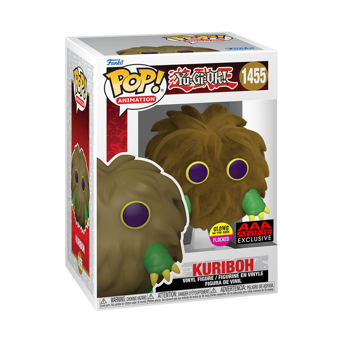 Funko Pop! Yu-Gi-Oh! Kuriboh Flocked Glow in the Dark AAA Exclusive Vinyl Figure #1455