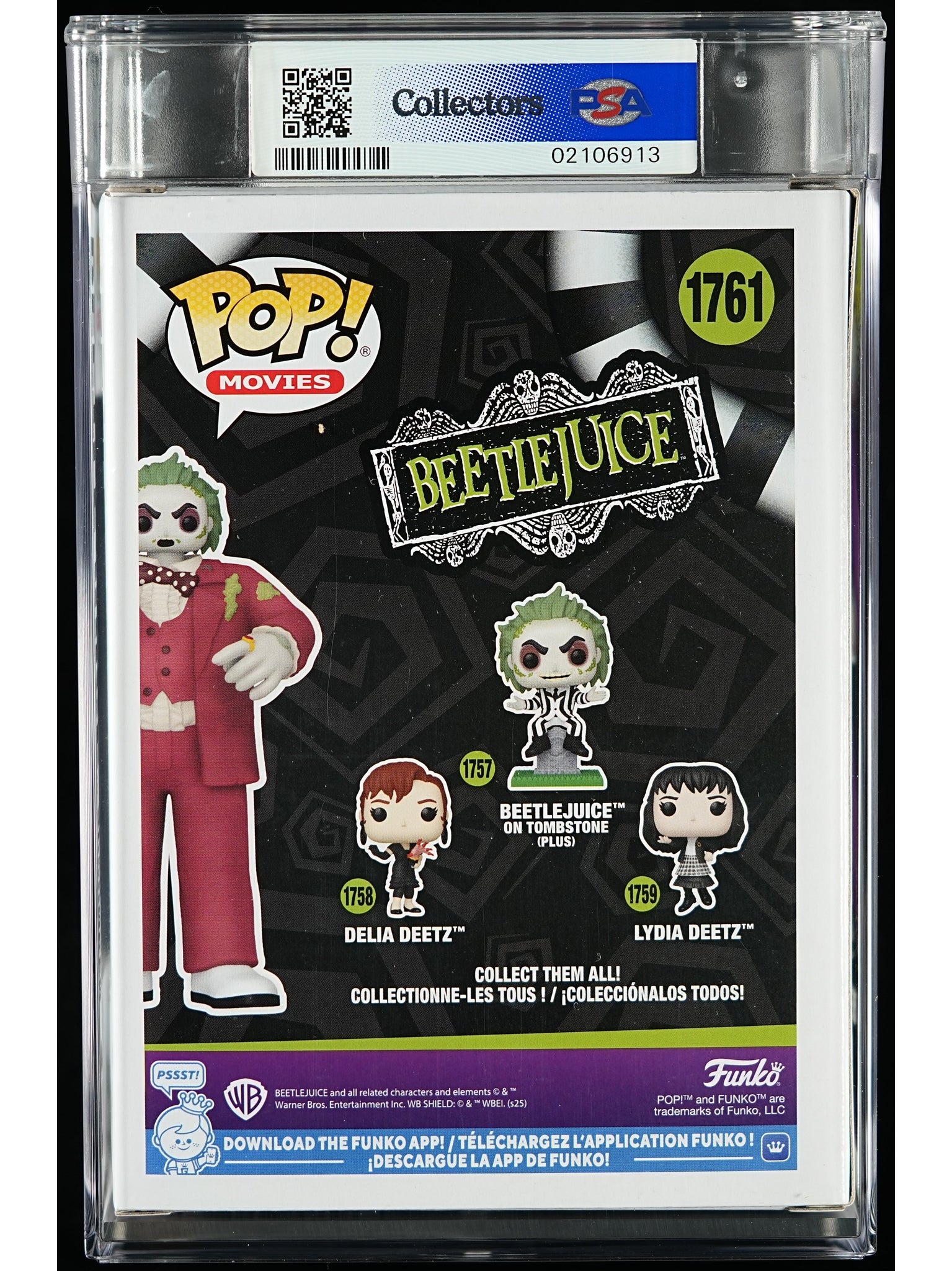 Funko Pop! Beetlejuice: Beetlejuice Shrunken Head PSA Graded Vinyl Figure #1761 Cert #02106913