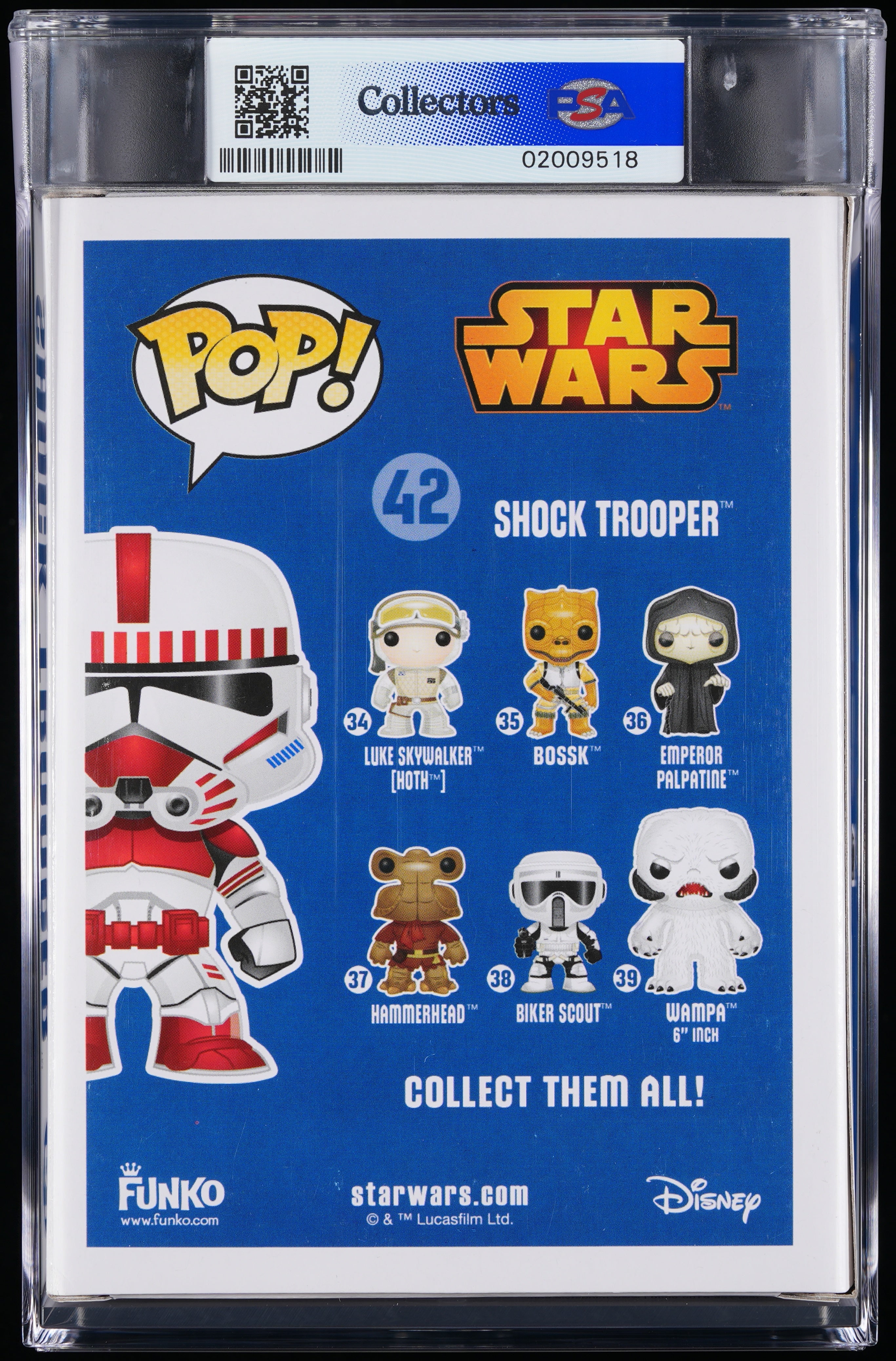 Funko Pop! PSA Graded Star Wars: Shock Trooper PSA Graded 8.5 NM-MT+ Vinyl Figure #42 Cert #02009518