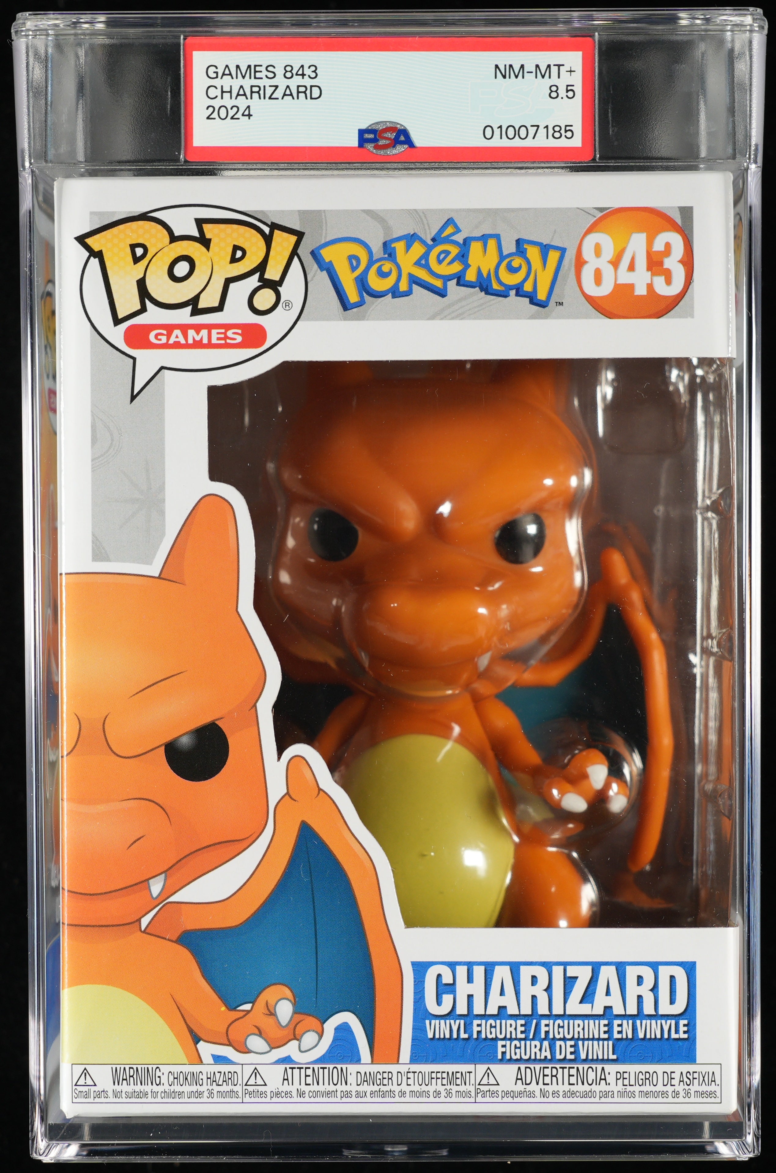 Funko Pop! PSA Graded Pokemon: Charizard PSA Graded 8.5 NM-MT+ Vinyl Figure #843 Cert #01007185