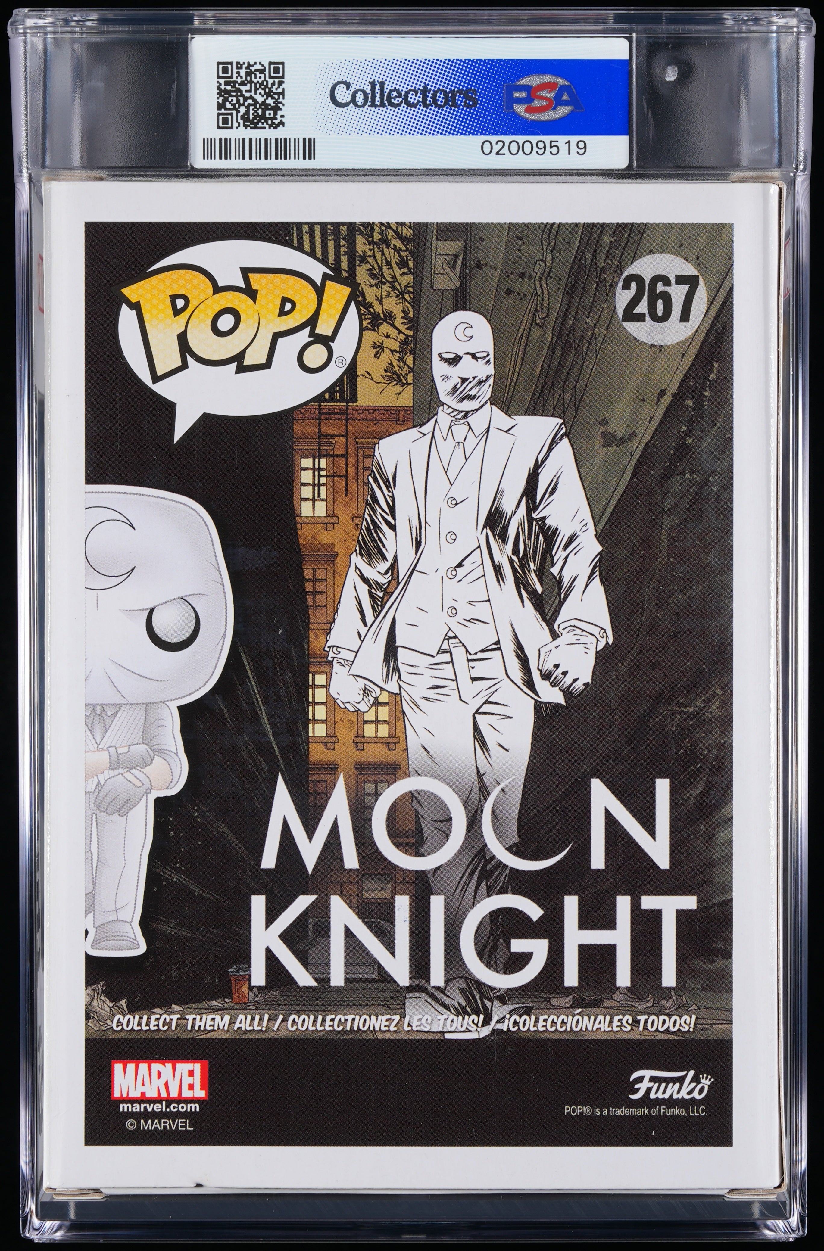 Funko Pop! PSA Graded Marvel: Moon Knight PSA Graded 8.5 NM-MT+ Vinyl Figure #267 Cert #02009519