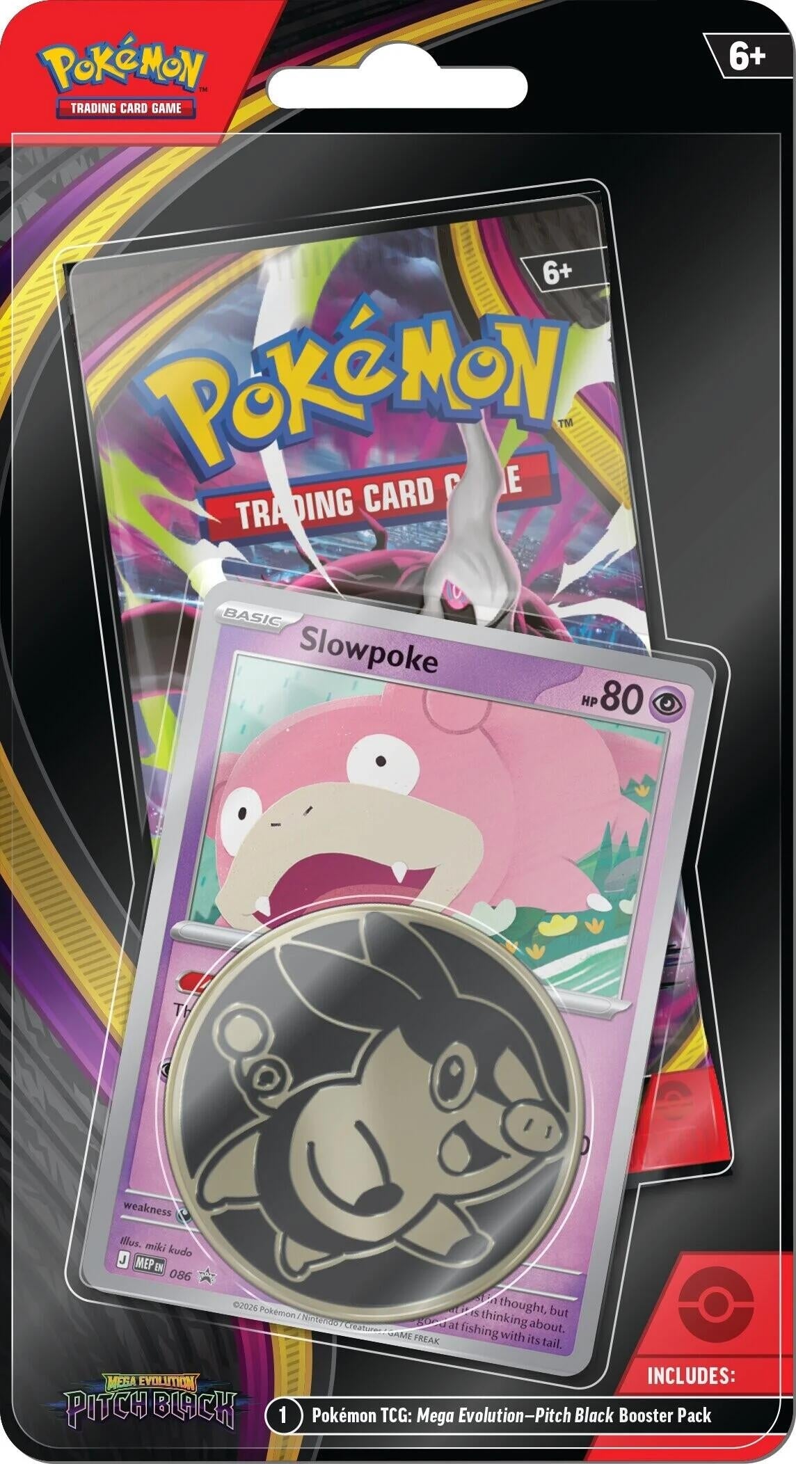 Pokemon TCG: Mega Evolution - Pitch Black Single Pack Blister [Slowpok – Boxed Vinyl
