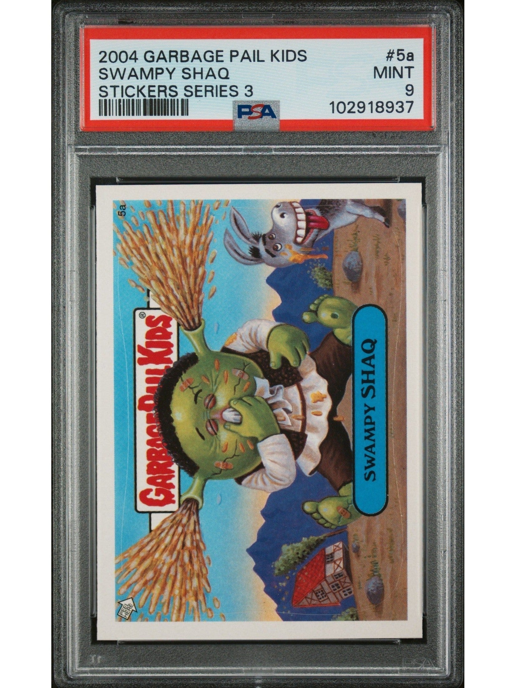 Garbage Pail Kids Stickers Series 3 5A Swampy Shaq Card Psa 9 Mint Cert #102918937