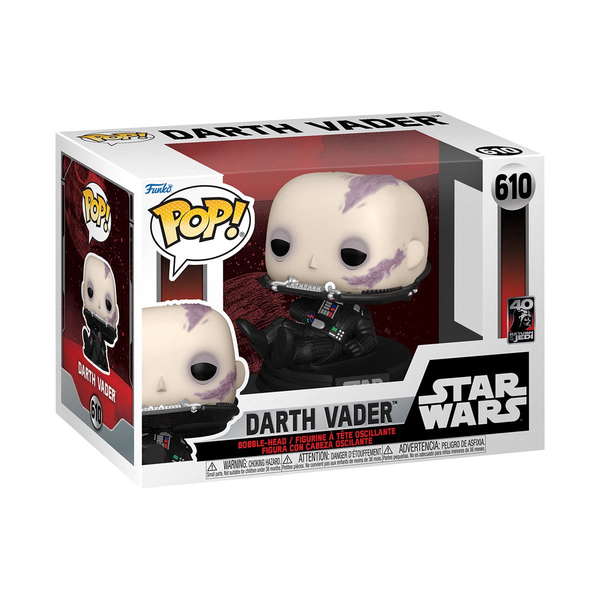Funko Pop! Star Wars Return of the Jedi 40th: Darth Vader (Unmasked) Vinyl Figure #610
