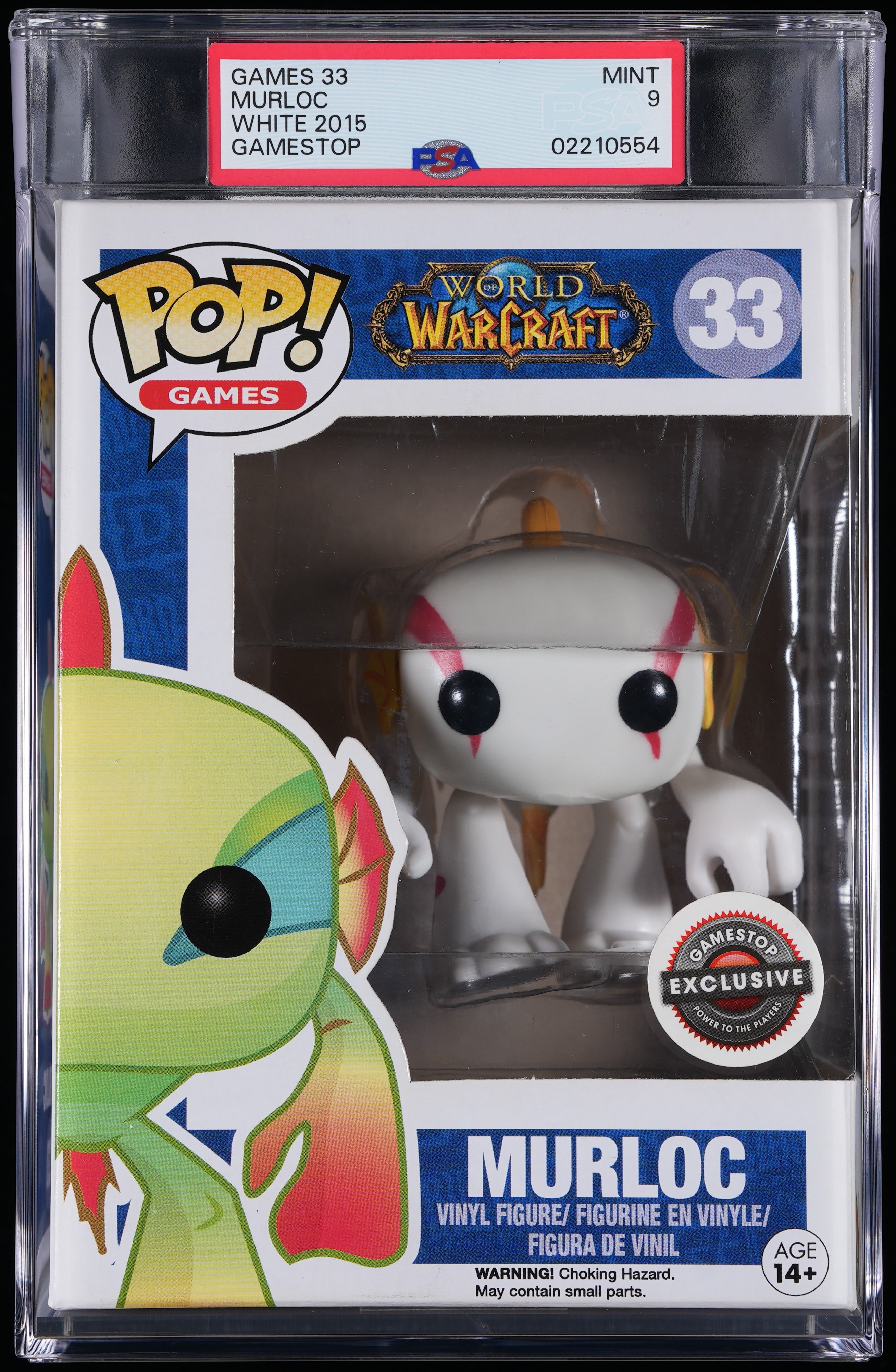 Funko Pop! PSA Graded World of Warcraft: Murloc (White GameStop) PSA Graded 9 MINT Vinyl Figure #33 Cert #02210554