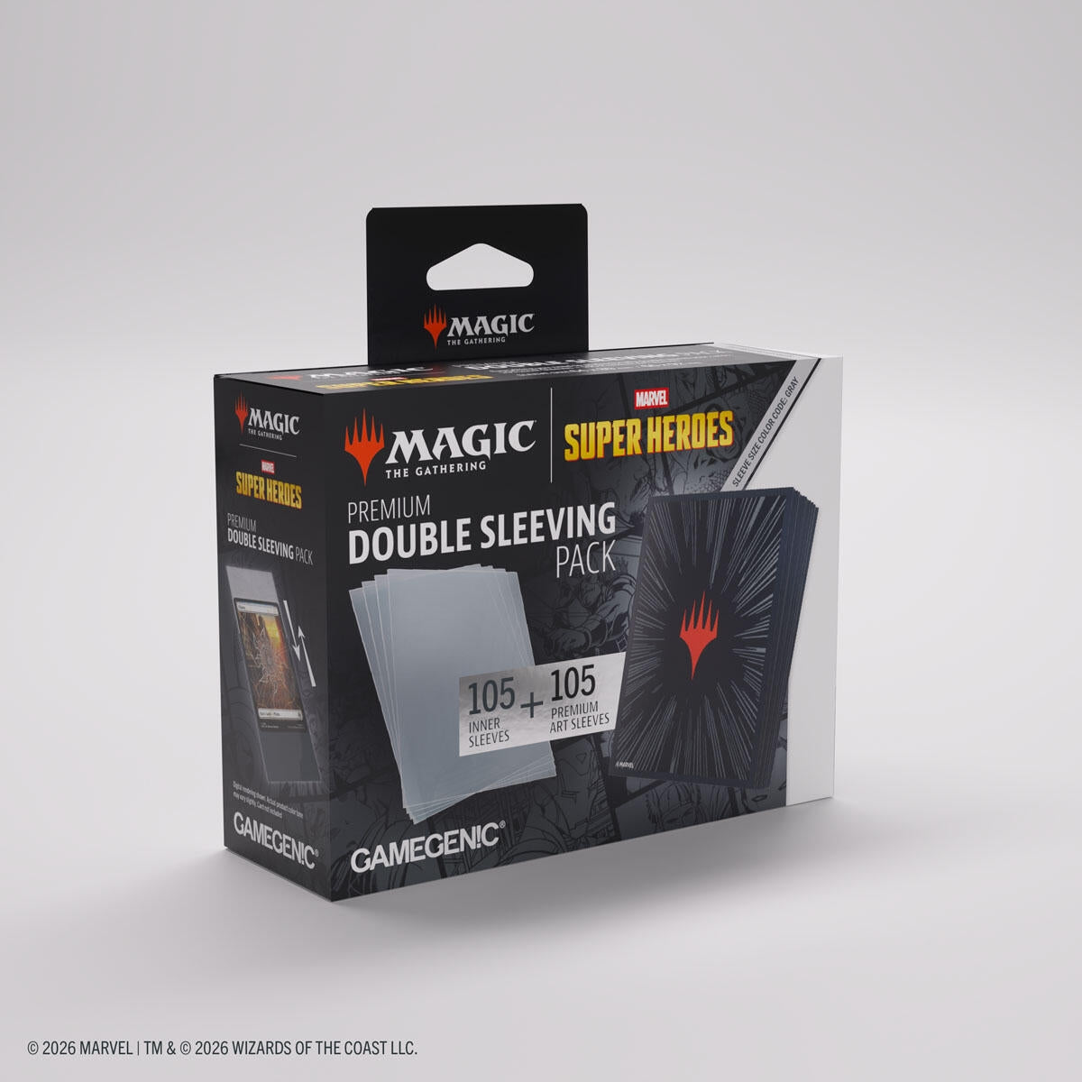 Image for Magic: The Gathering Marvel Superheroes Double Sleeving Pack - Comic Burst Black - Card Sleeves