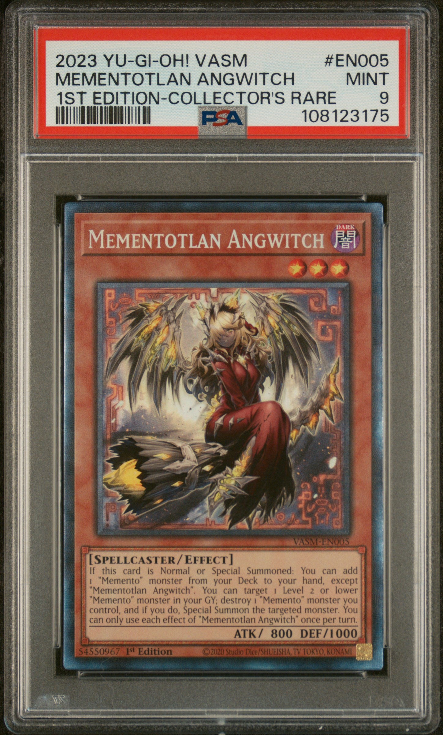Yu-Gi-Oh! Vasm-Valiant Smashers En005 Mementotlan Angwitch 1St Edition-Collector'S Rare Card Psa 9 Mint Cert #108123175