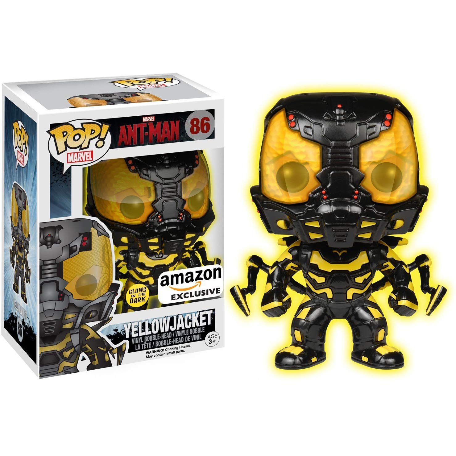 Funko Pop! Marvel Ant-Man: Yellowjacket Glow in the Dark Amazon Exclusive Vinyl Figure #86