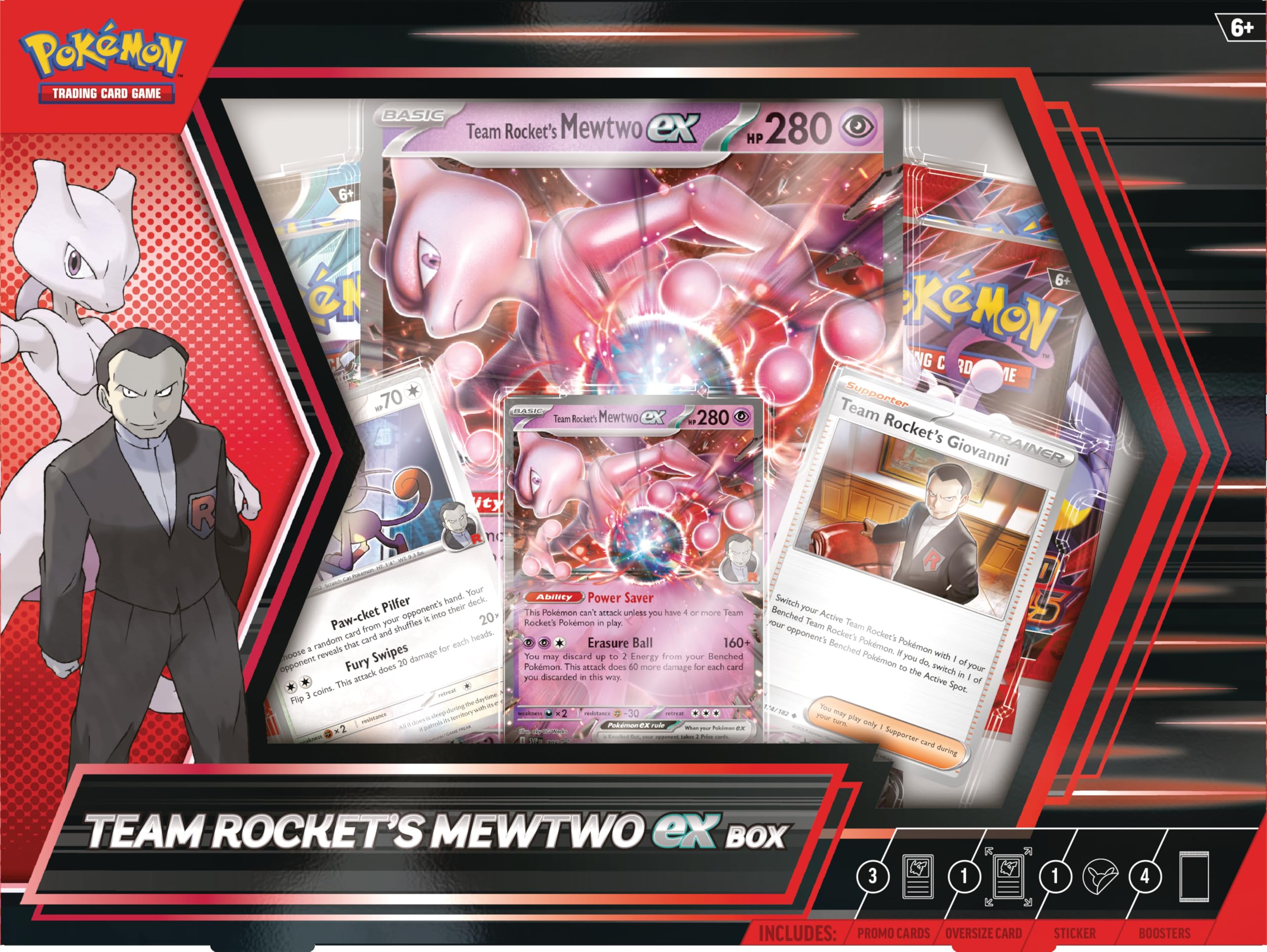Pokemon TCG: Team Rocket’s Mewtwo ex (4 Packs)