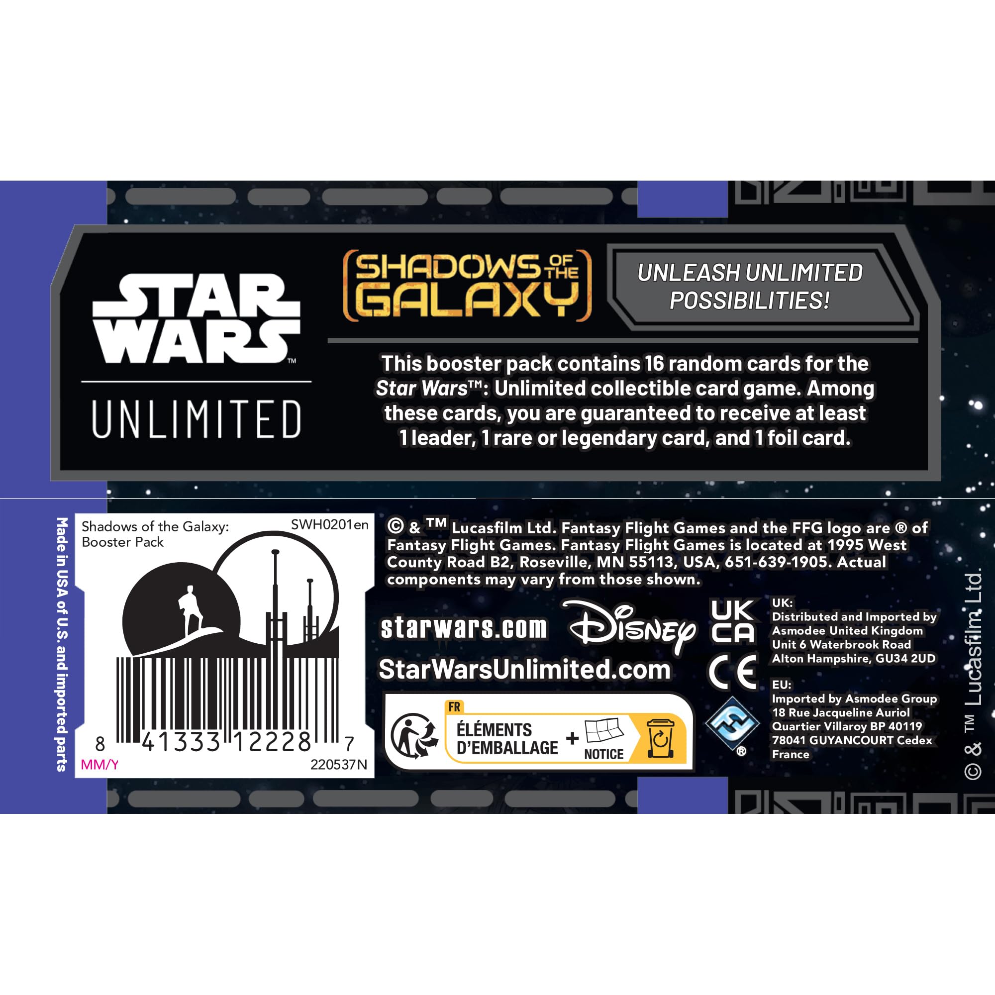 Star Wars: Unlimited: Shadows of The Galaxy Booster Display (Set of 24 Booster Packs)