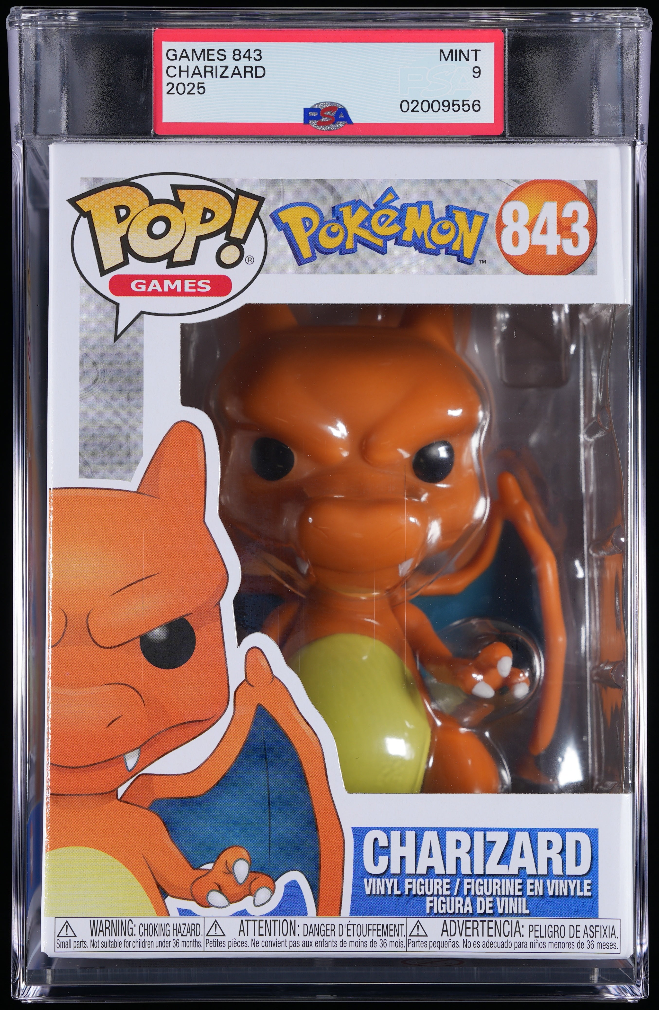 Funko Pop! PSA Graded Pokemon: Charizard PSA Graded 9 MINT Vinyl Figure #843 Cert #02009556