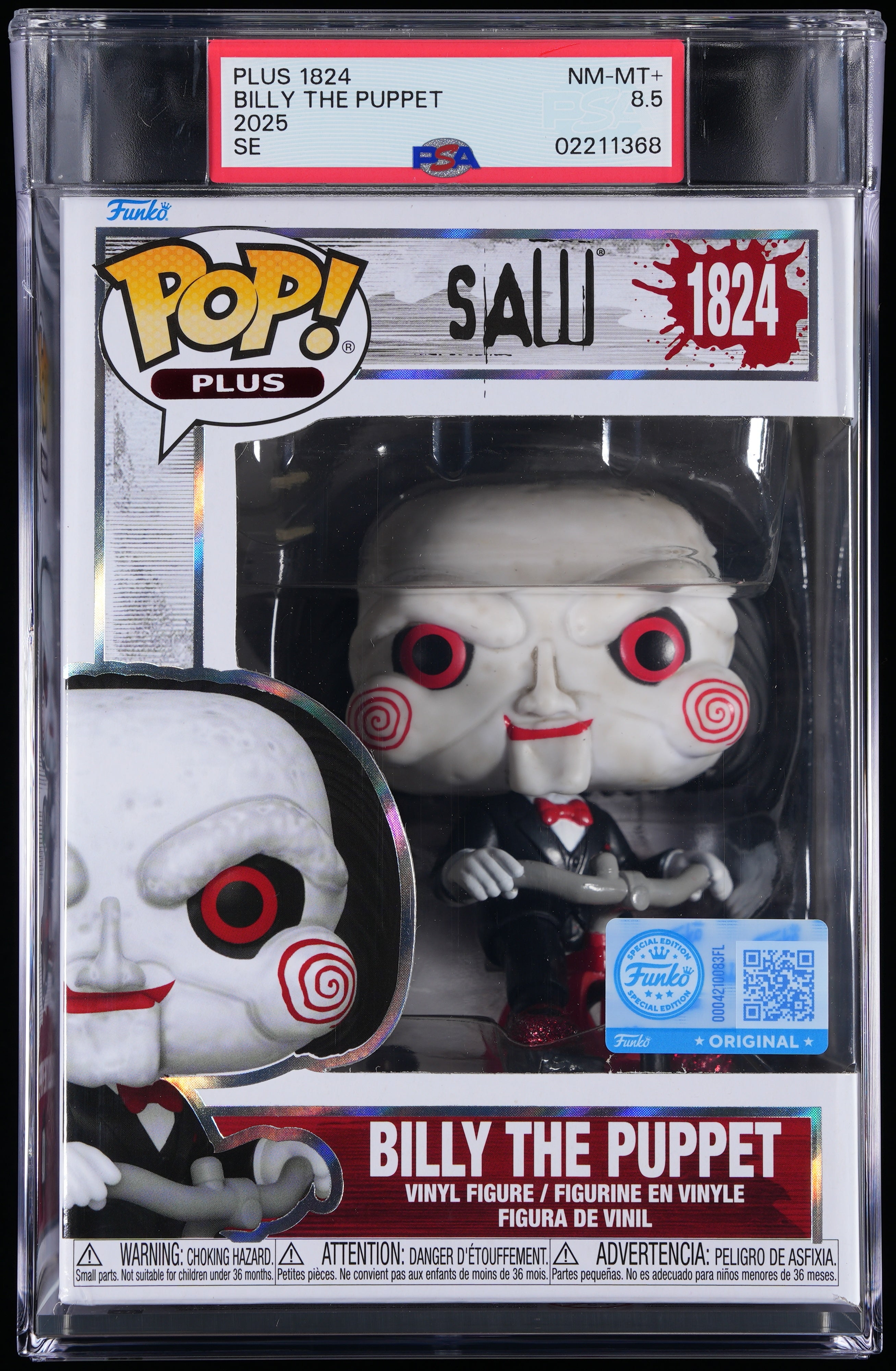 Funko Pop! PSA Graded Saw: Billy The Puppet PSA Graded 8.5 NM-MT+ Vinyl Figure #1824 Cert #02211368