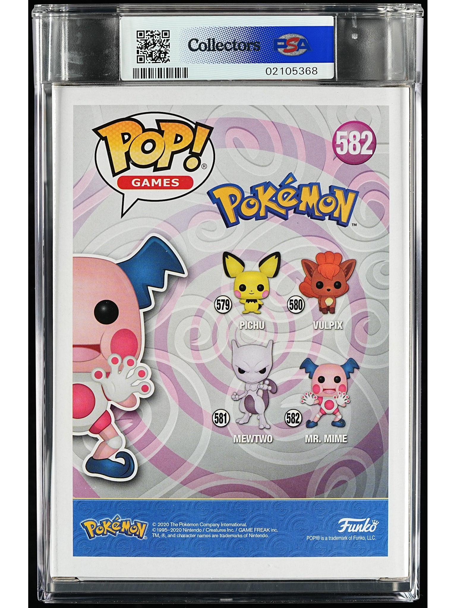 Funko Pop! Pokemon: Mr. Mime PSA Graded Vinyl Figure #582 Cert #02105368