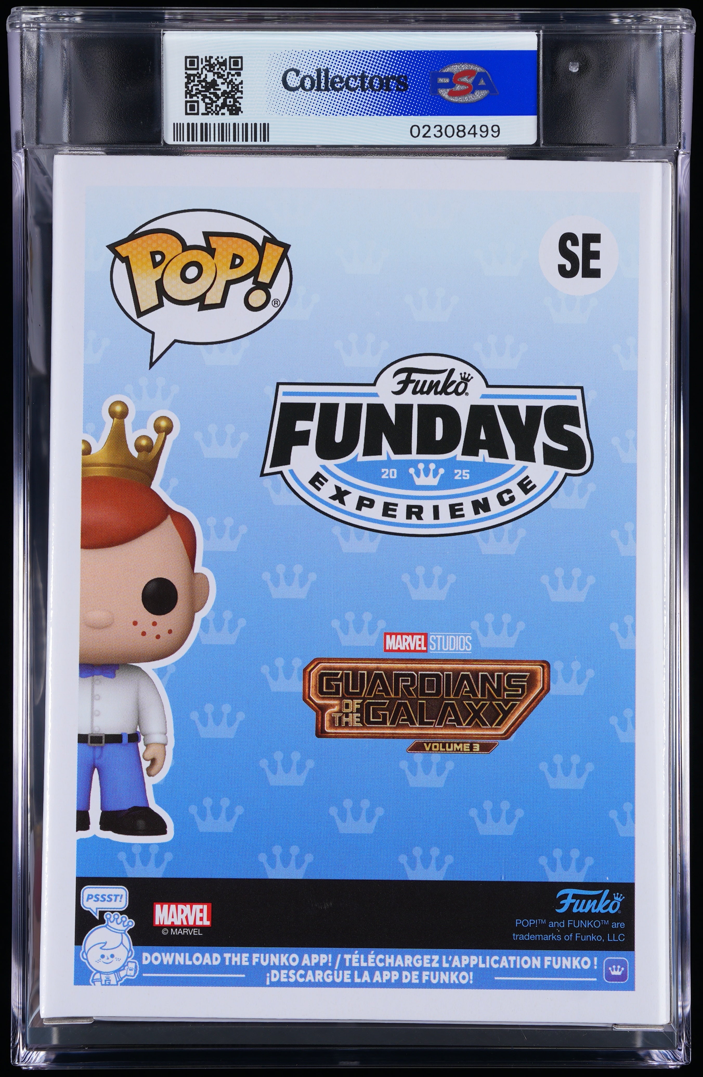 Funko Pop! PSA Graded Marvel: Freddy as Star-Lord (2025 Fundays) PSA Graded 8.5 NM-MT+ Vinyl Figure #SE Cert #02308499