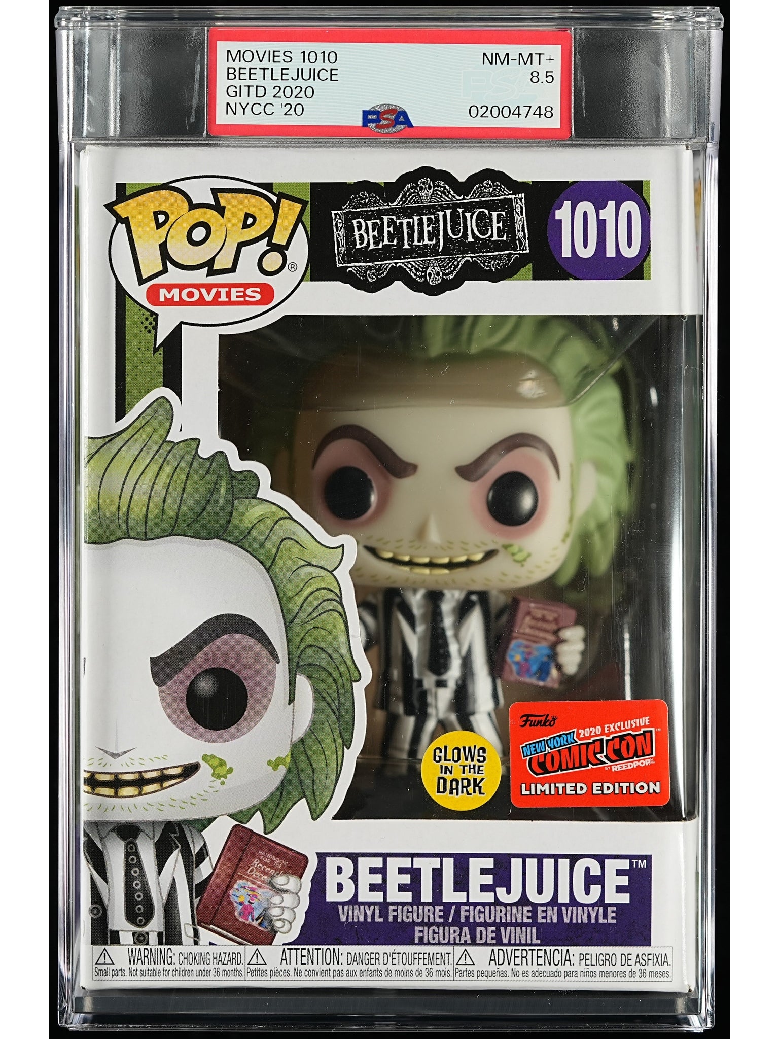 Funko Pop! Beetlejuice: Beetlejuice PSA Graded Vinyl Figure #1010 Cert #02004748