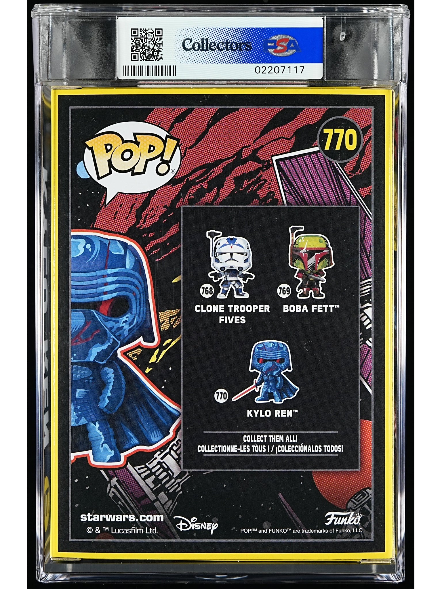 Funko Pop! Star Wars: Kylo Ren PSA Graded Vinyl Figure #770 Cert #02207117