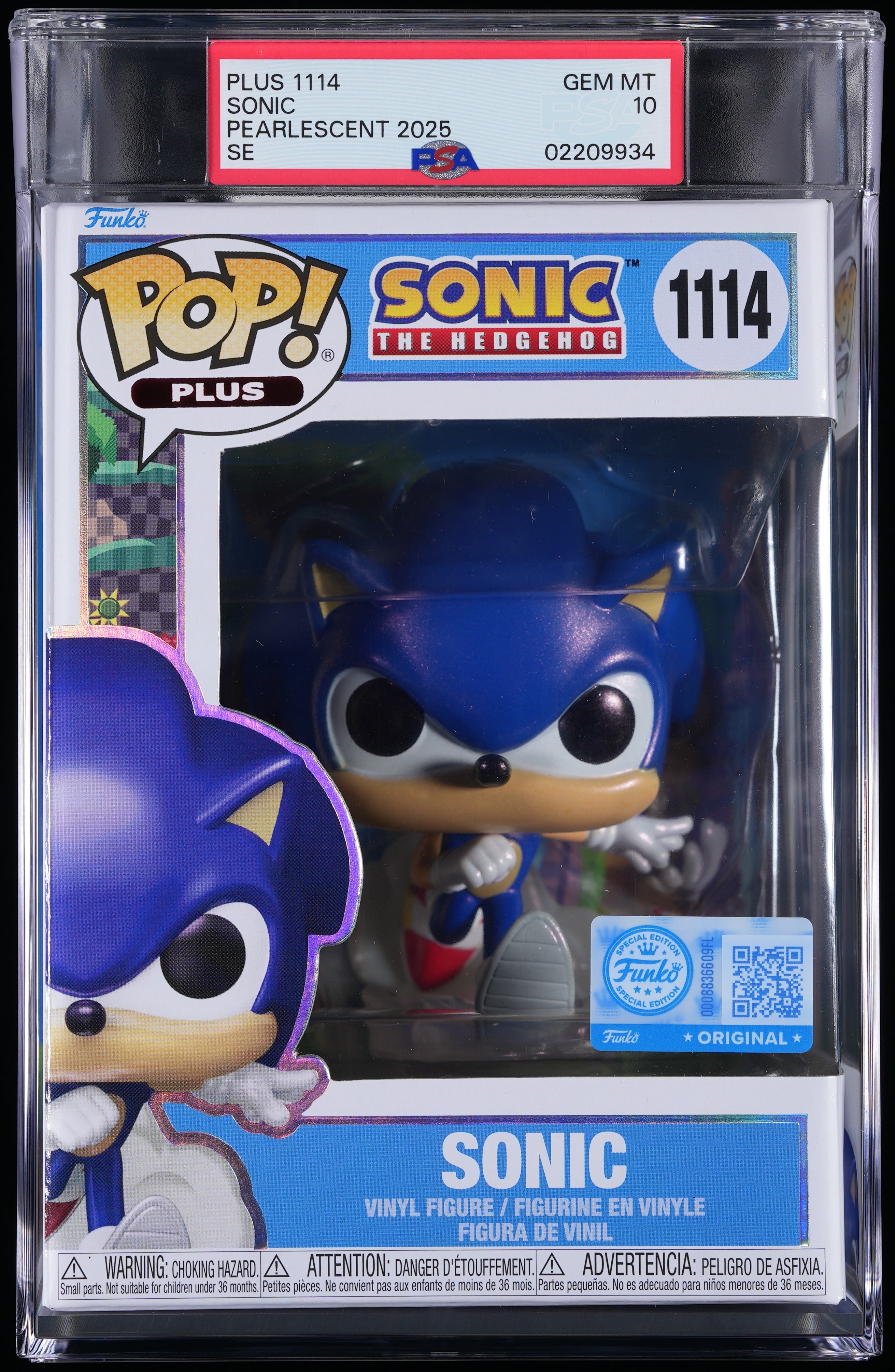 Funko Pop! PSA Graded Sonic the Hedgehog: Sonic PSA Graded 10 GEM MINT Vinyl Figure #1114 Cert #02209934