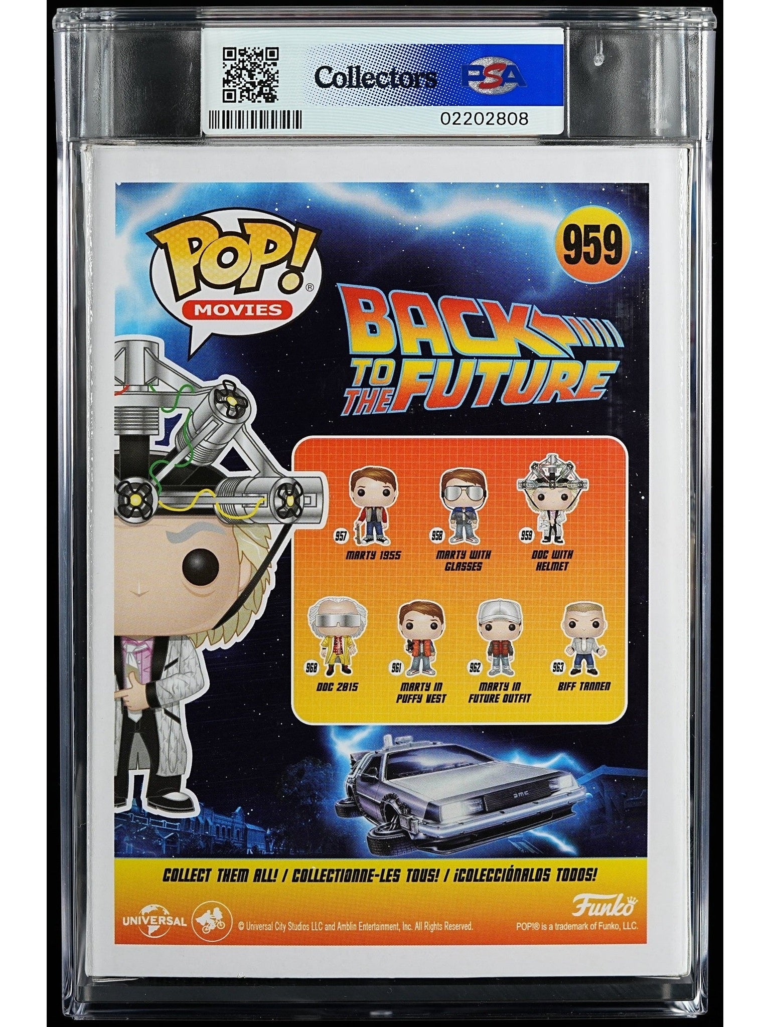 Funko Pop! Back to the Future: Doc with Helmet PSA Graded Vinyl Figure #959