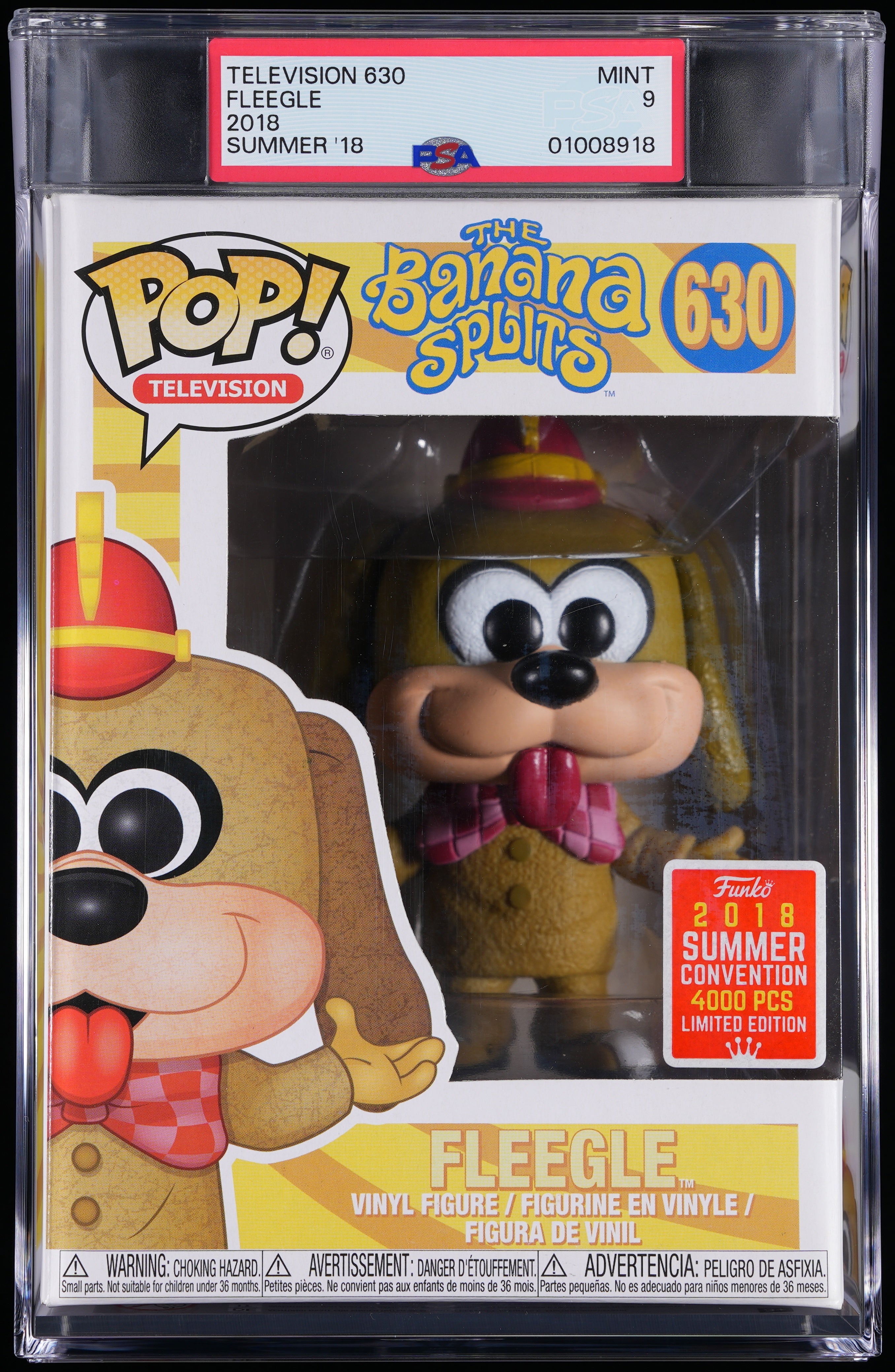 Funko Pop! PSA Graded The Banana Splits: Fleegle (2018 Summer Convention) PSA Graded 9 MINT Vinyl Figure #630 Cert #01008918