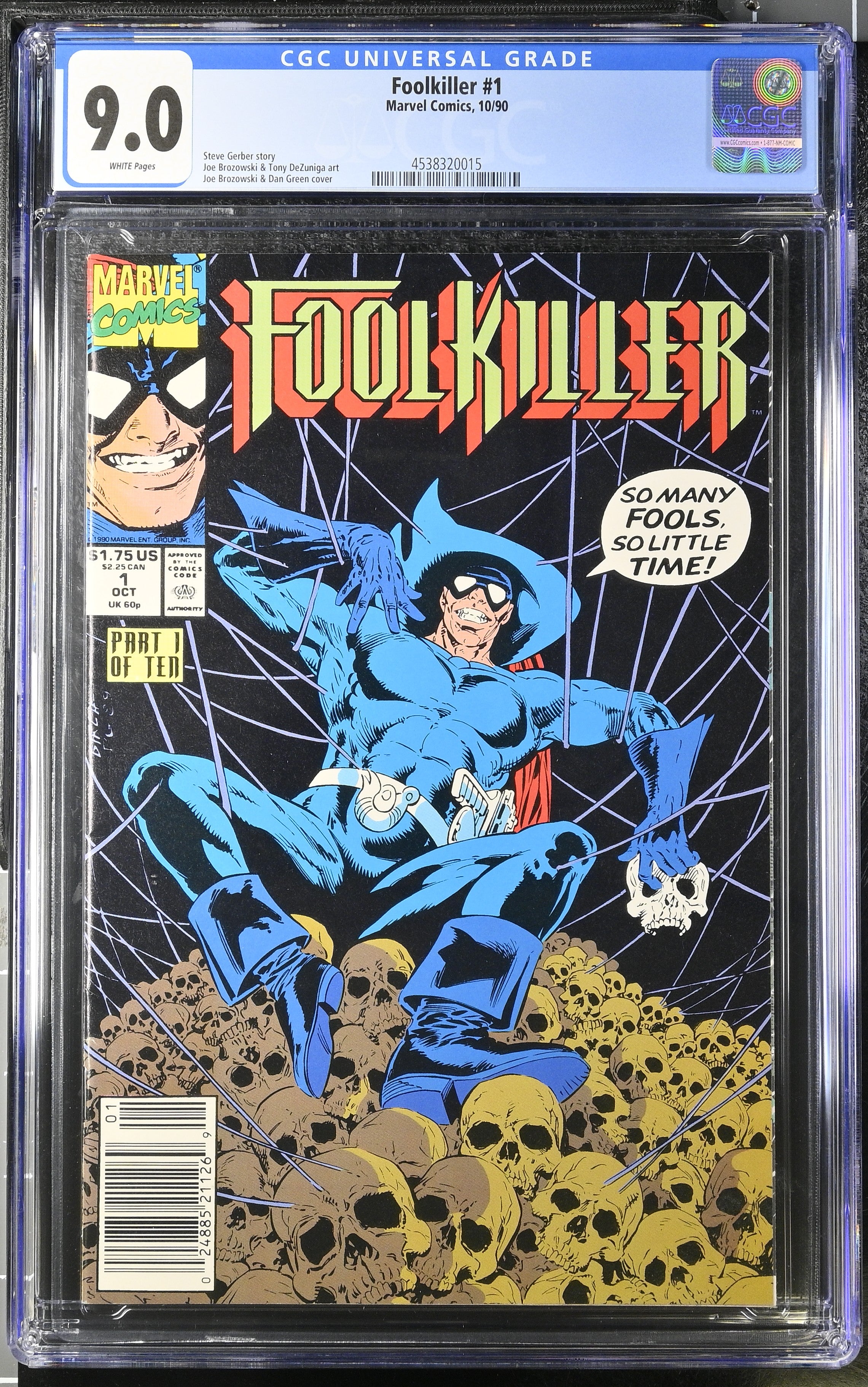 Marvel Comics: Foolkiller 1 10/90 CGC 9.0 Cert #4538320015
