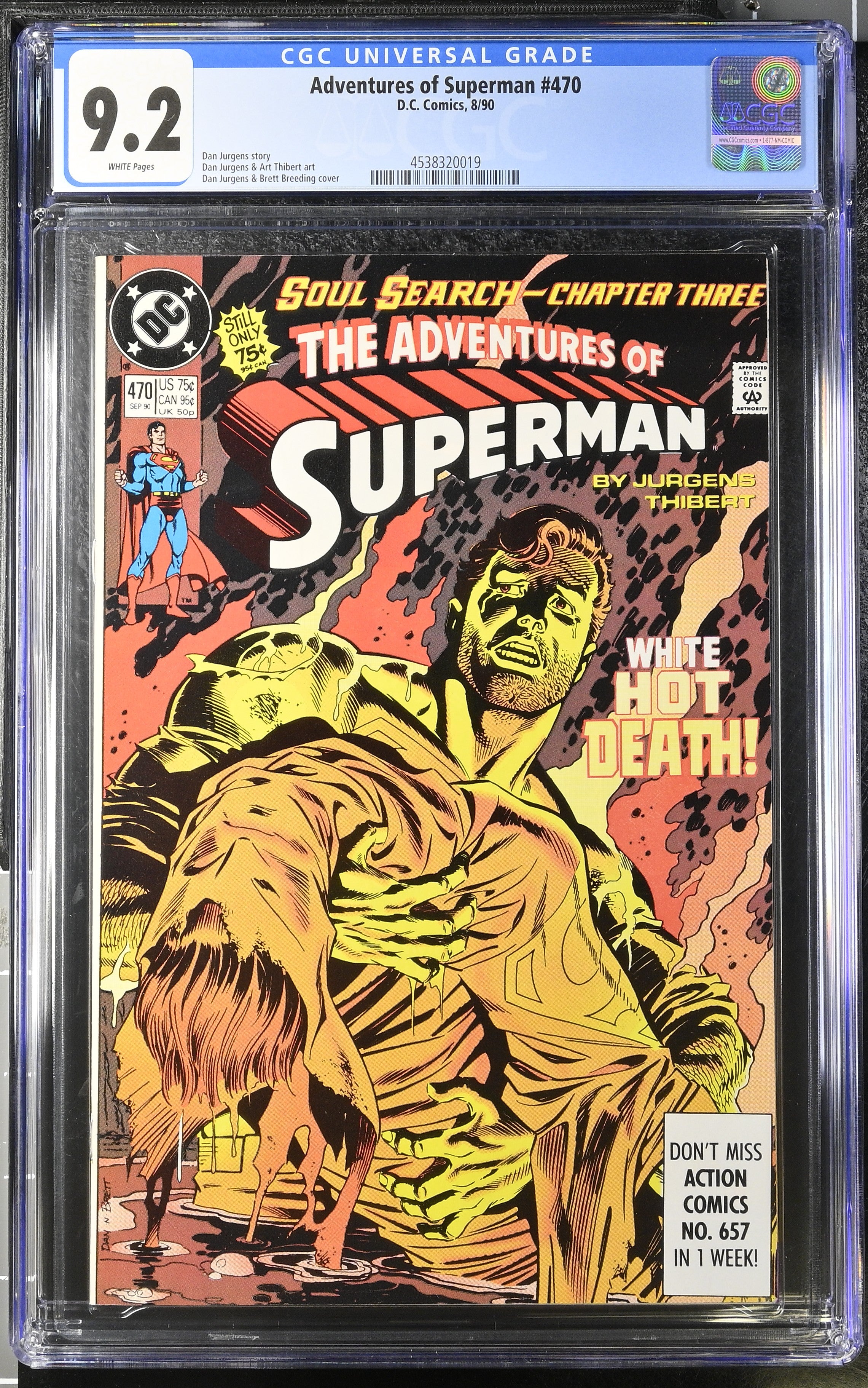 DC Comics: Adventures of Superman 470 8/90 CGC 9.2 Cert #4538320019