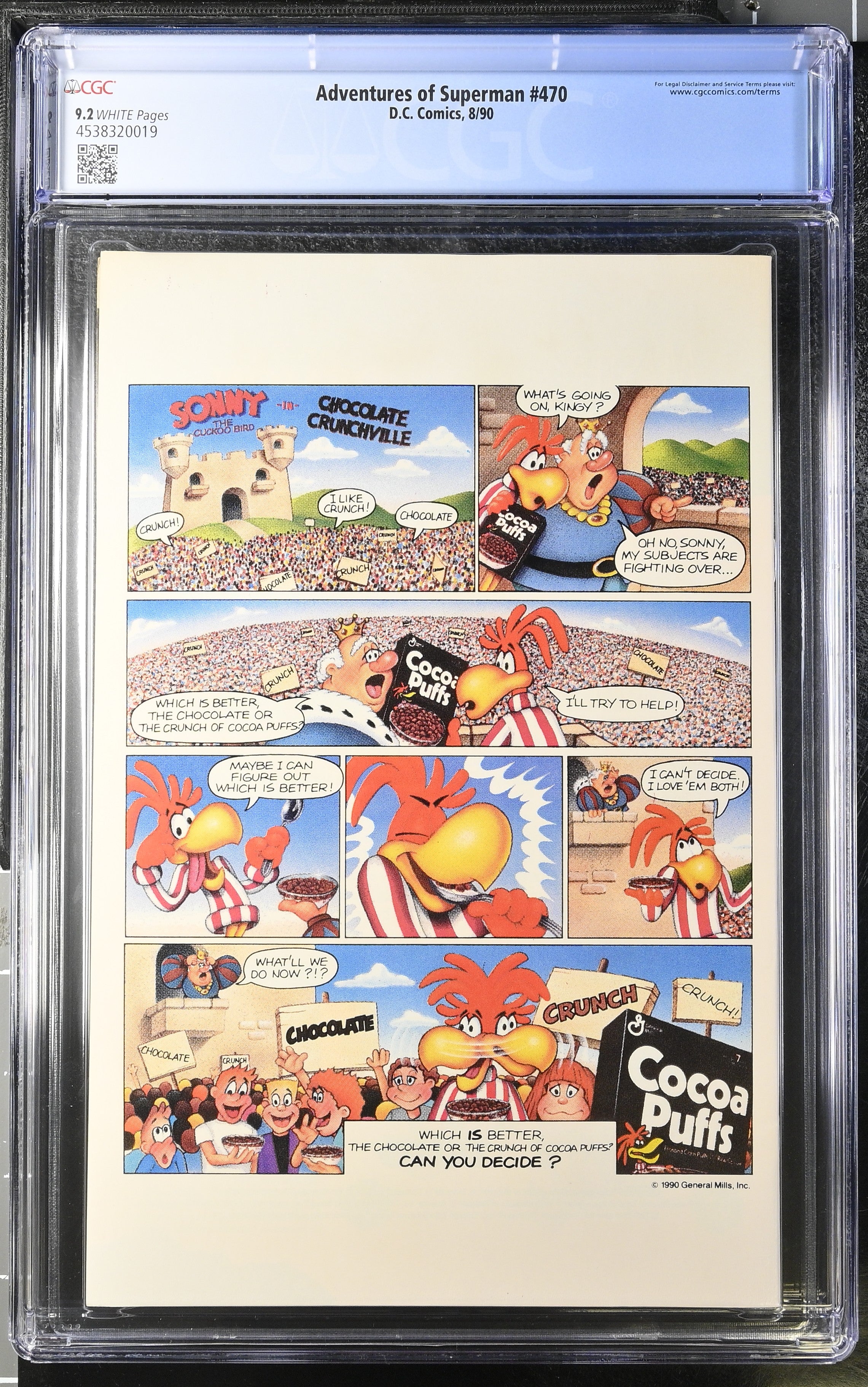 DC Comics: Adventures of Superman 470 8/90 CGC 9.2 Cert #4538320019