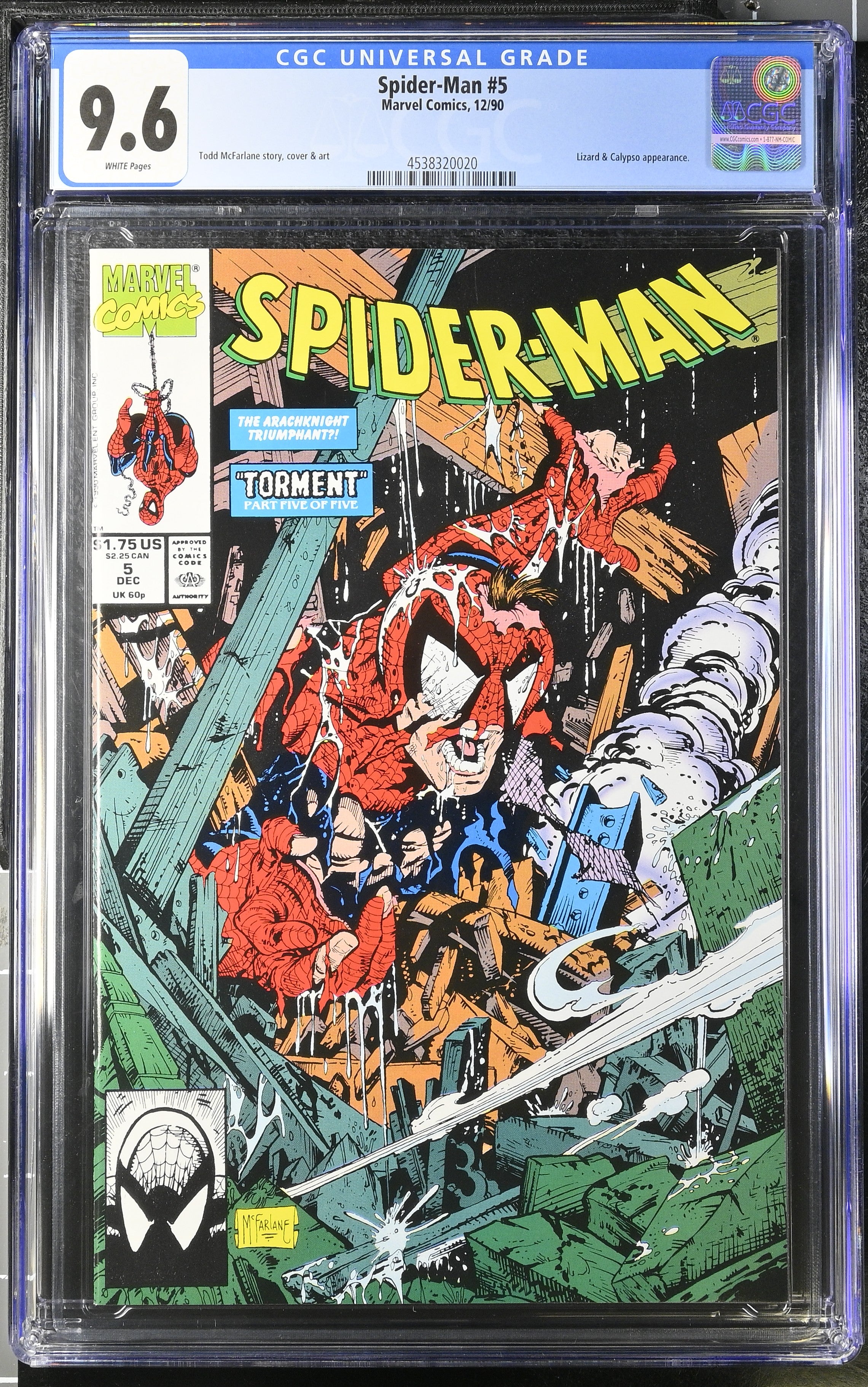 Marvel Comics: Spider-Man 5 12/90 CGC 9.6 Cert #4538320020