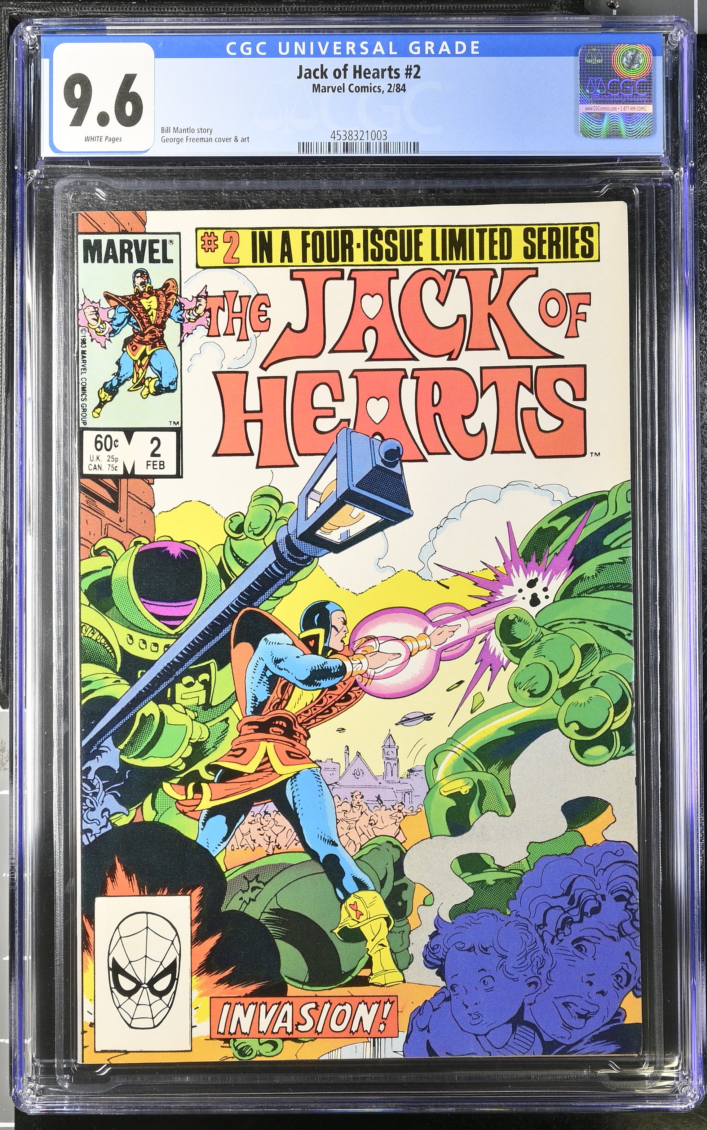 Marvel Comics: Jack of Hearts 2 2/84 CGC 9.6 Cert #4538321003