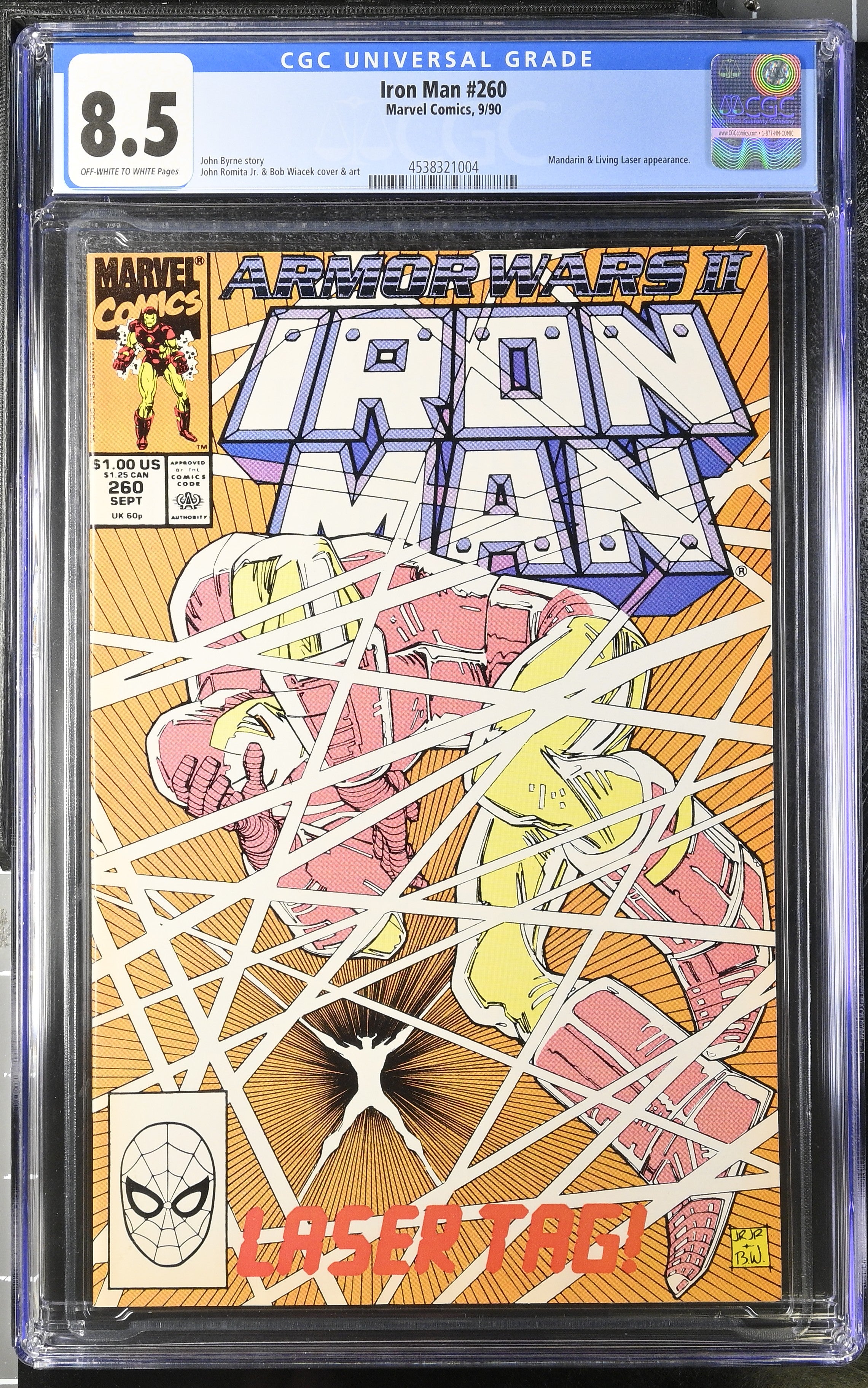 Marvel Comics: Iron Man 260 9/90 CGC 8.5 Cert #4538321004