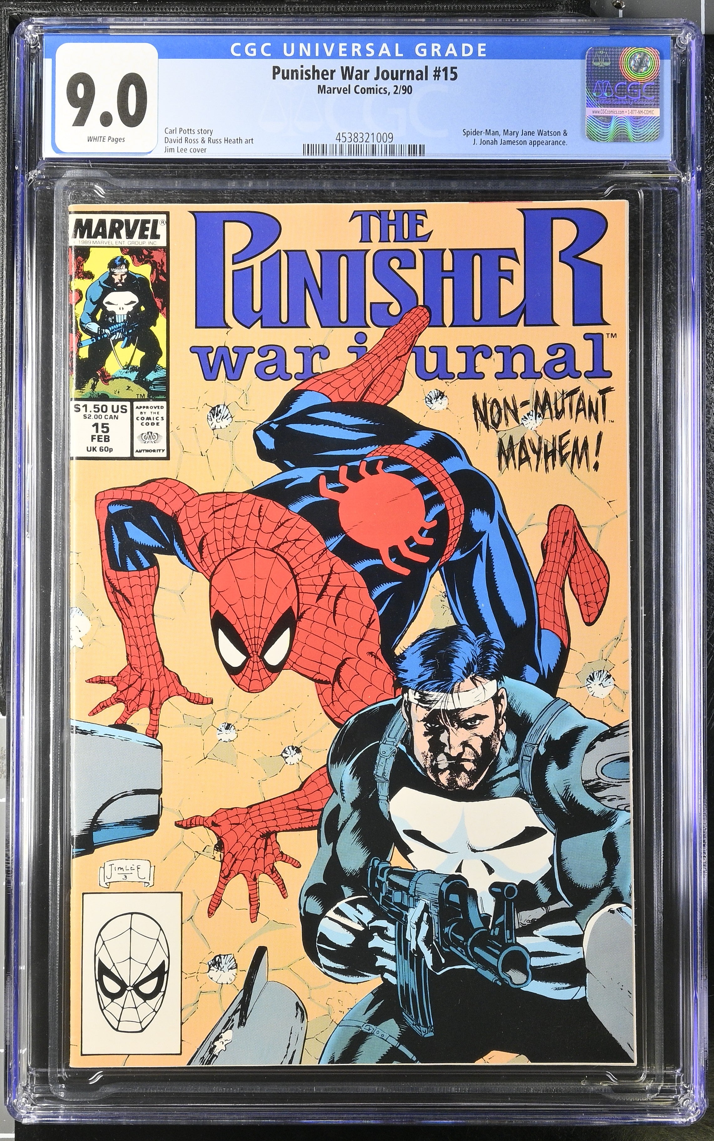 Marvel Comics: Punisher War Journal 15 2/90 CGC 9.0 Cert #4538321009