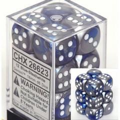 Chessex: Gemini Blue/Steel 16mm D6 Dice
