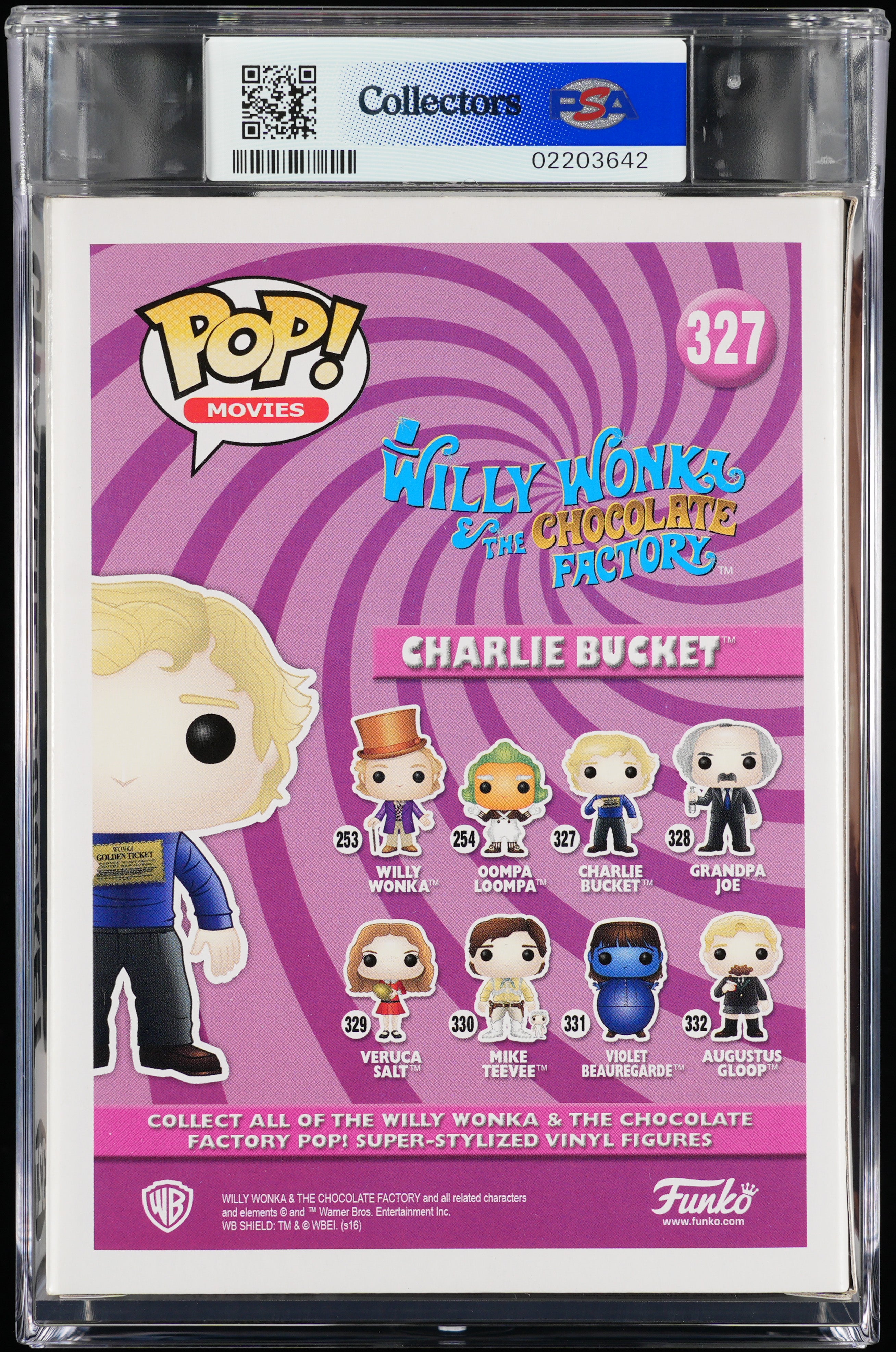 Funko Pop! PSA Graded Willy Wonka & the Chocolate Factory: Charlie Bucket PSA Graded 8.5 NM-MT+ Vinyl Figure #327