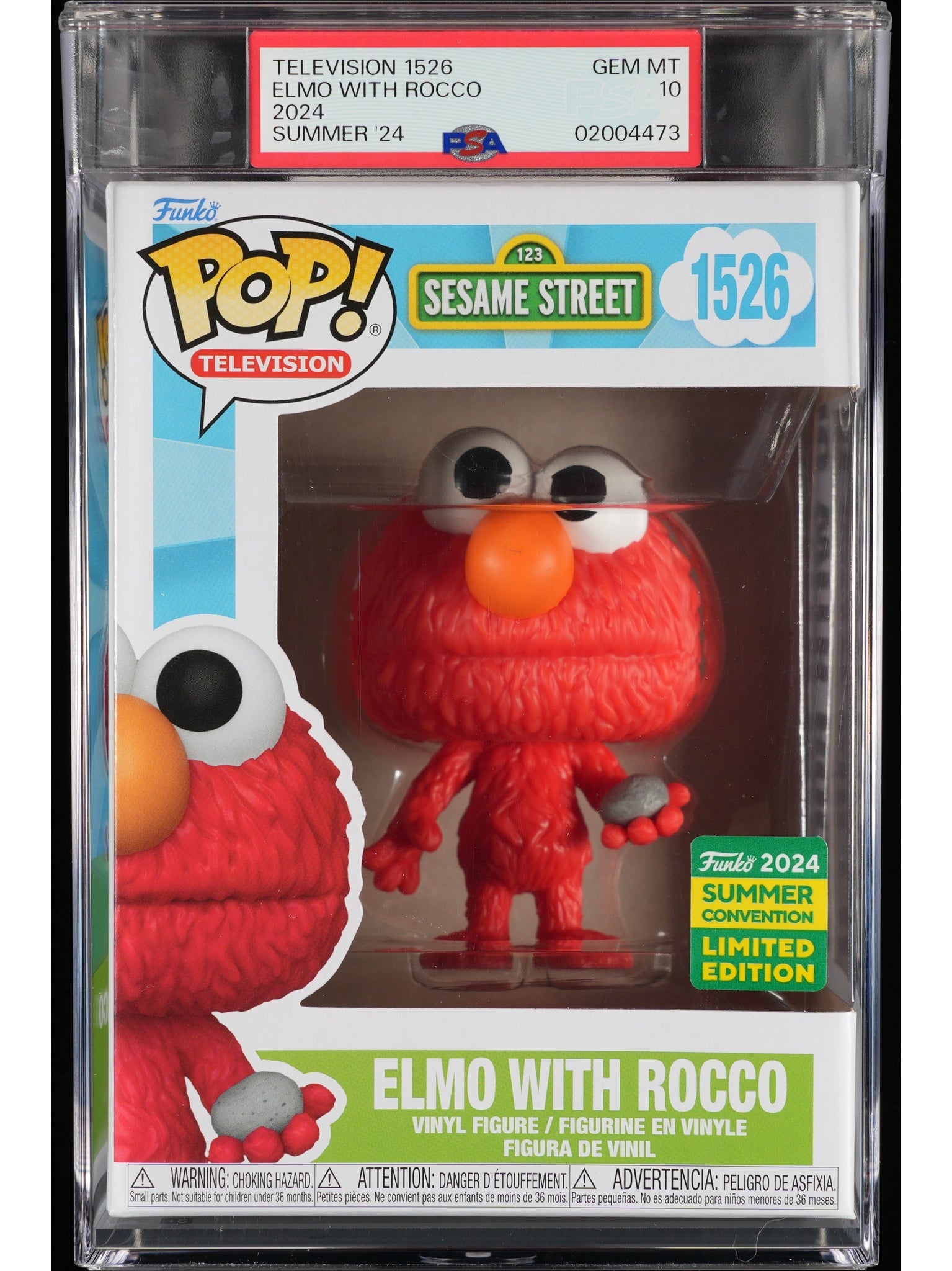 Funko Pop! Sesame Street: Elmo with Rocco PSA Graded Vinyl Figure #1526 Cert #02004473