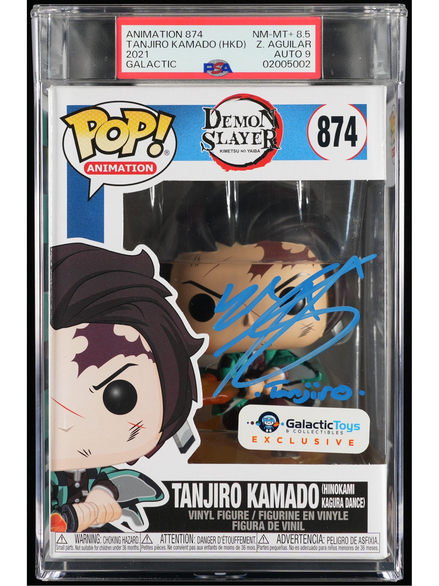 Funko Pop! Demon Slayer: Tanjiro Kamado (HKD) PSA Graded Vinyl Figure #874 Cert #02005002