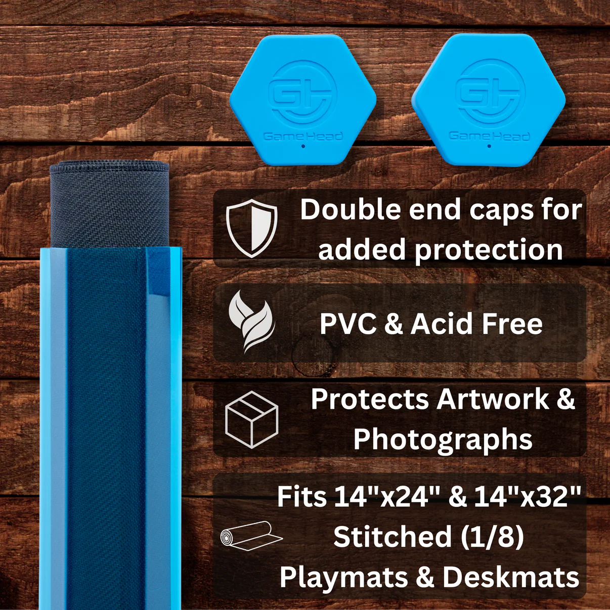 Gamehead: Playmat Hex Tube - Black