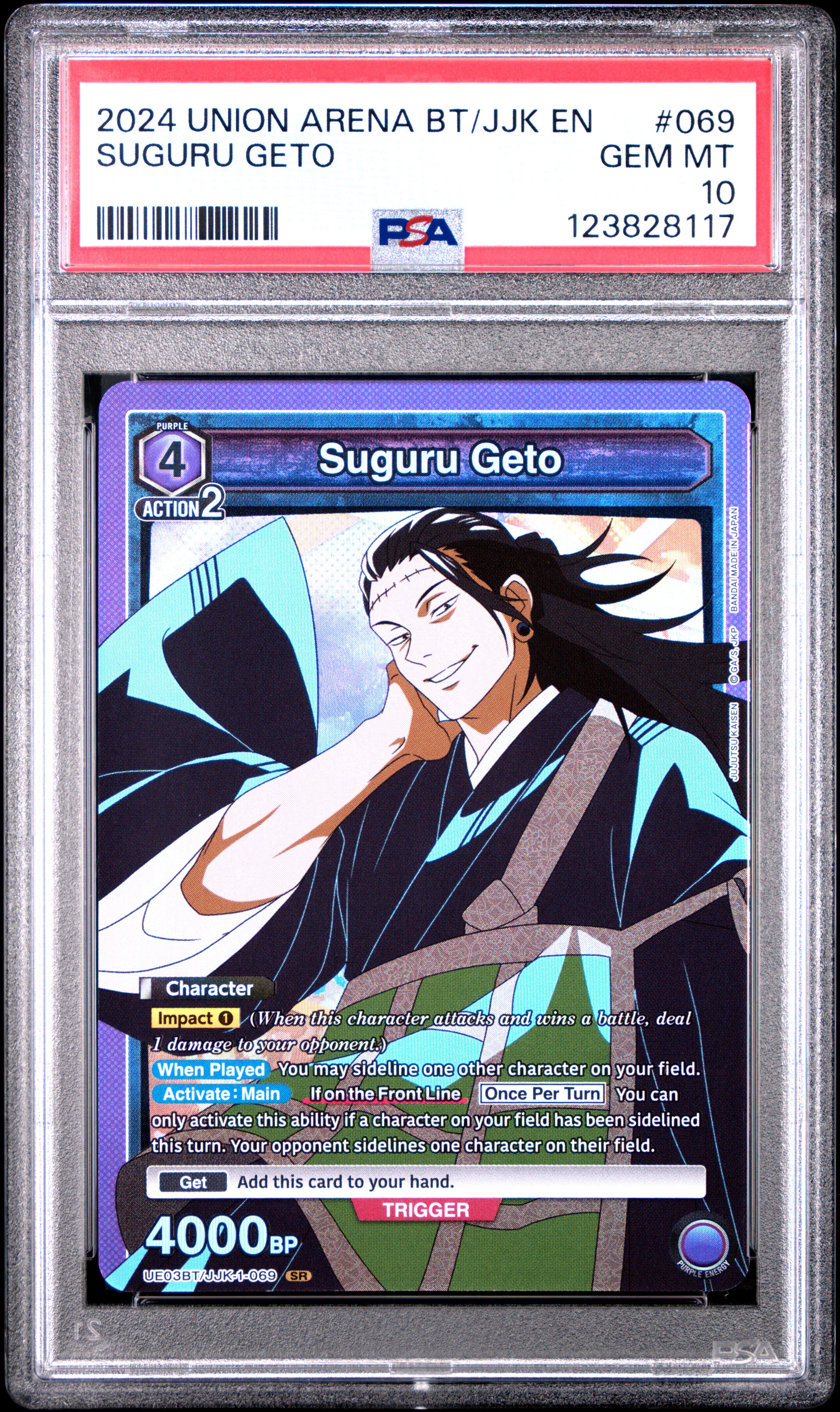 Union Arena Ue03Bt/Jjk Jujutsu Kaisen 069 Suguru Geto PSA 10 GEM
