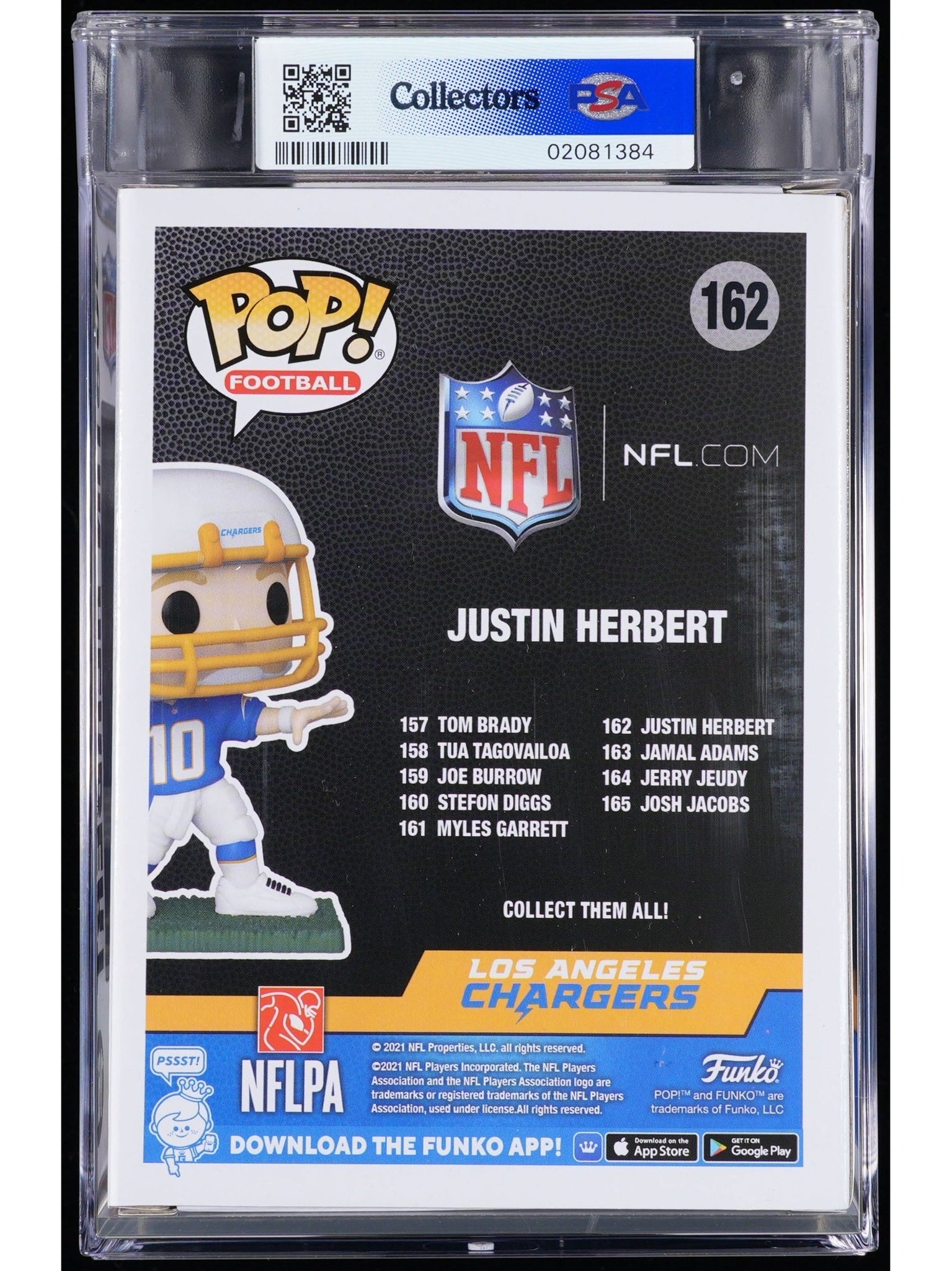 Funko Pop! NFL LA Chargers: Justin Herbert (PSA 9 MINT) Vinyl Figure #162