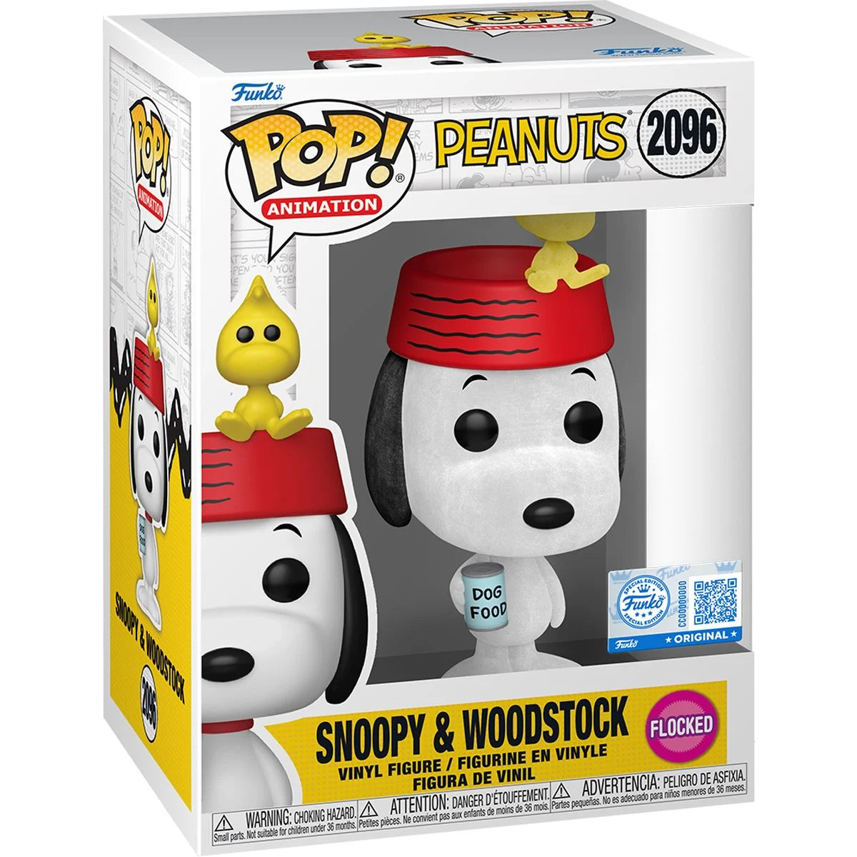Funko Pop! Peanuts: Snoopy & Woodstock Flocked (Entertainment Earth Exclusive) Vinyl Figure #2096