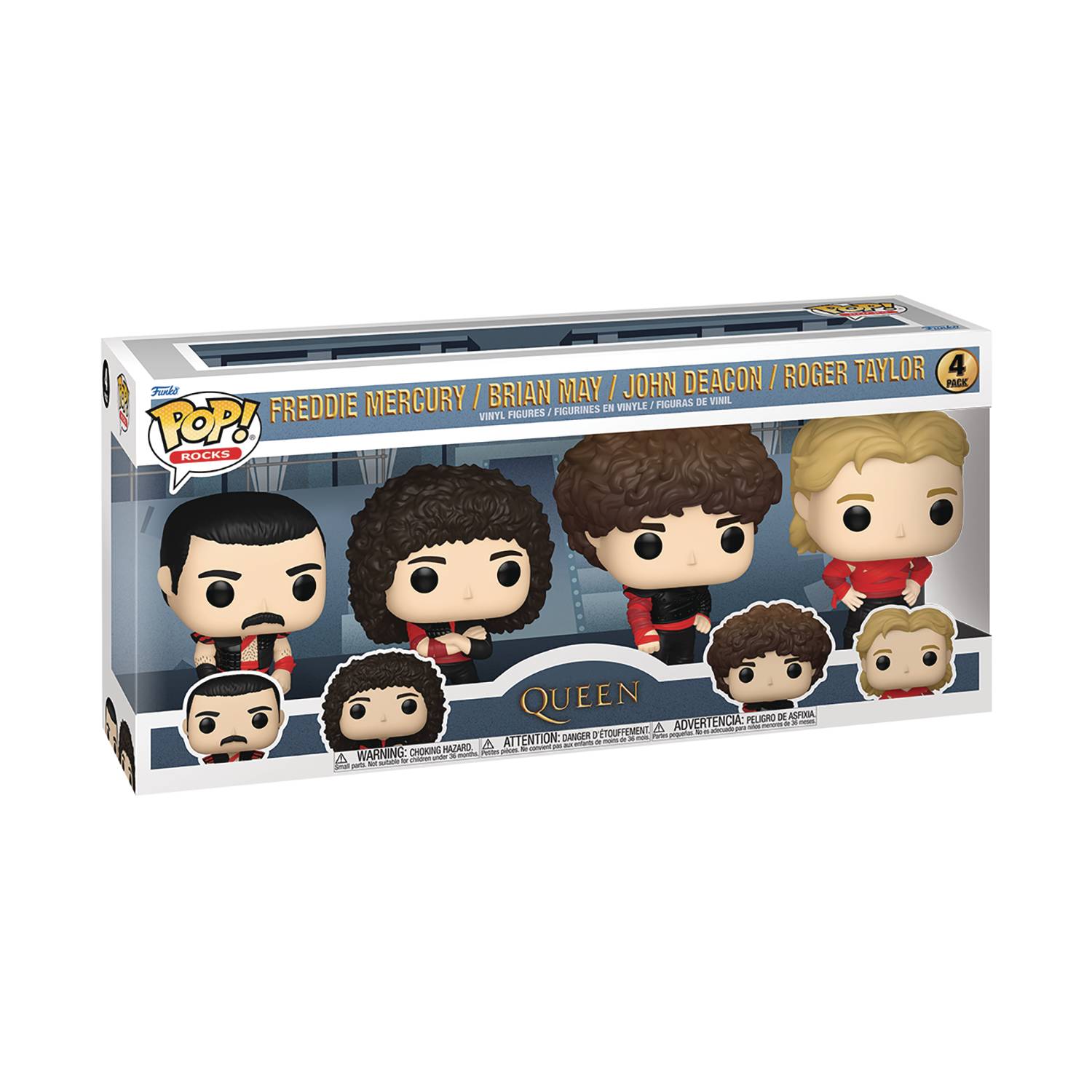 Funko Pop! Queen: Freddie Mercury / Brian May / John Deacon / Roger Taylor Vinyl Figure 4-Pack