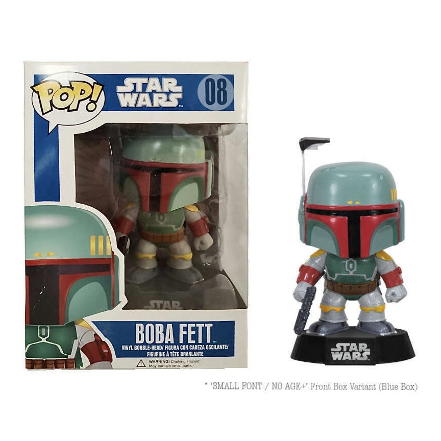 Funko Pop! Star Wars: Boba Fett (Blue Box, Small Font, Multilingual, No Age) Vinyl Figure #08